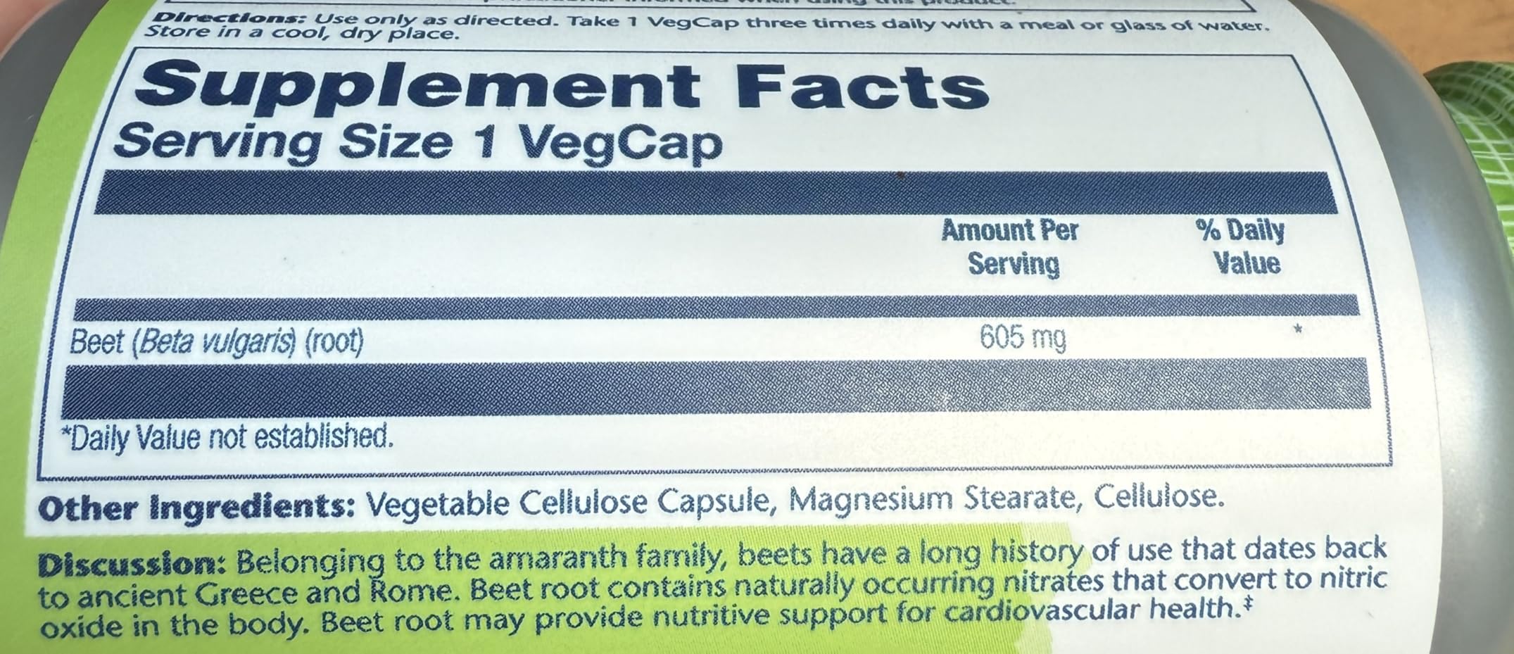 SOLARAY Beet Root 605mg | May Support Cardiovascular Health & Athletic Performance, Kidney, Liver & Blood Health | Non-GMO | Vegan | 100 VegCaps customer photo 2