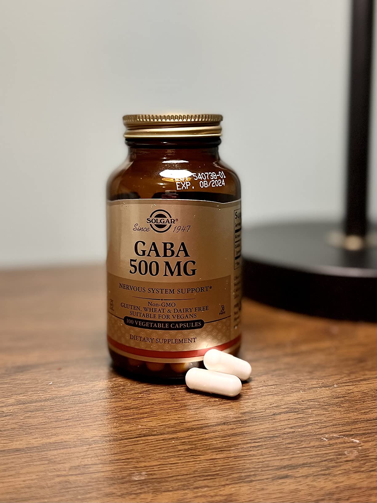 Solgar GABA 500 mg, 100 Vegetable Capsules - Relaxation & Nervous System Support - Amino Acid - Non-GMO, Vegan, Gluten Free, Dairy Free, Kosher - 100 Servings customer photo 2