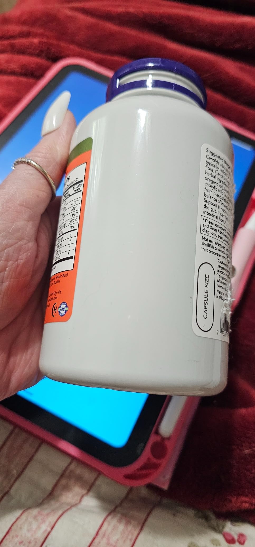 NOW Foods Supplements, Candida Support with Pau D'Arco, Oregano Oil, Black Walnut & Caprylic Acid, 180 Veg Capsules customer photo 2