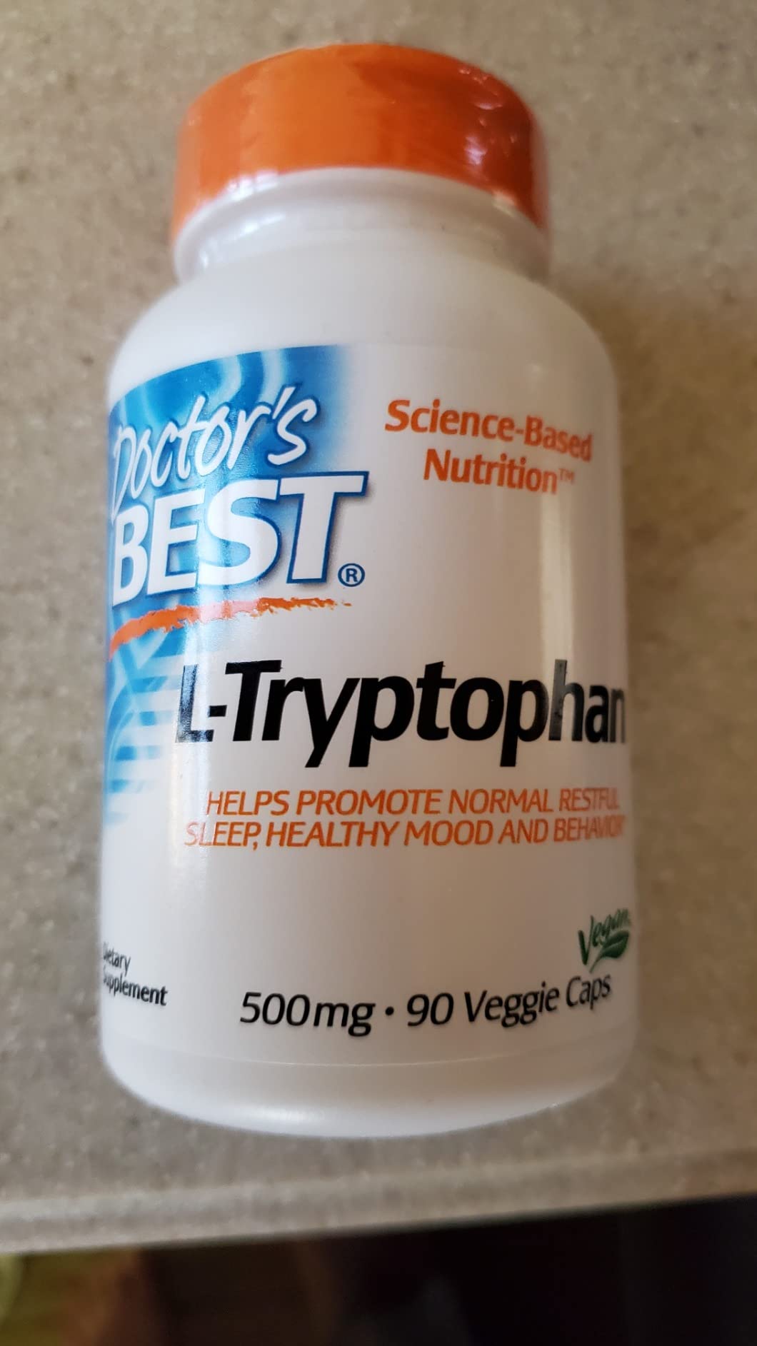 Doctor's Best L Tryptophan Supplement for Men & Women - L-Tryptophan Caps 500mg, Sleep & Calm Support, Promotes Relaxation, Non GMO, Gluten Free, Soy Free, Vegan - 90 Veg Capsules customer photo 2