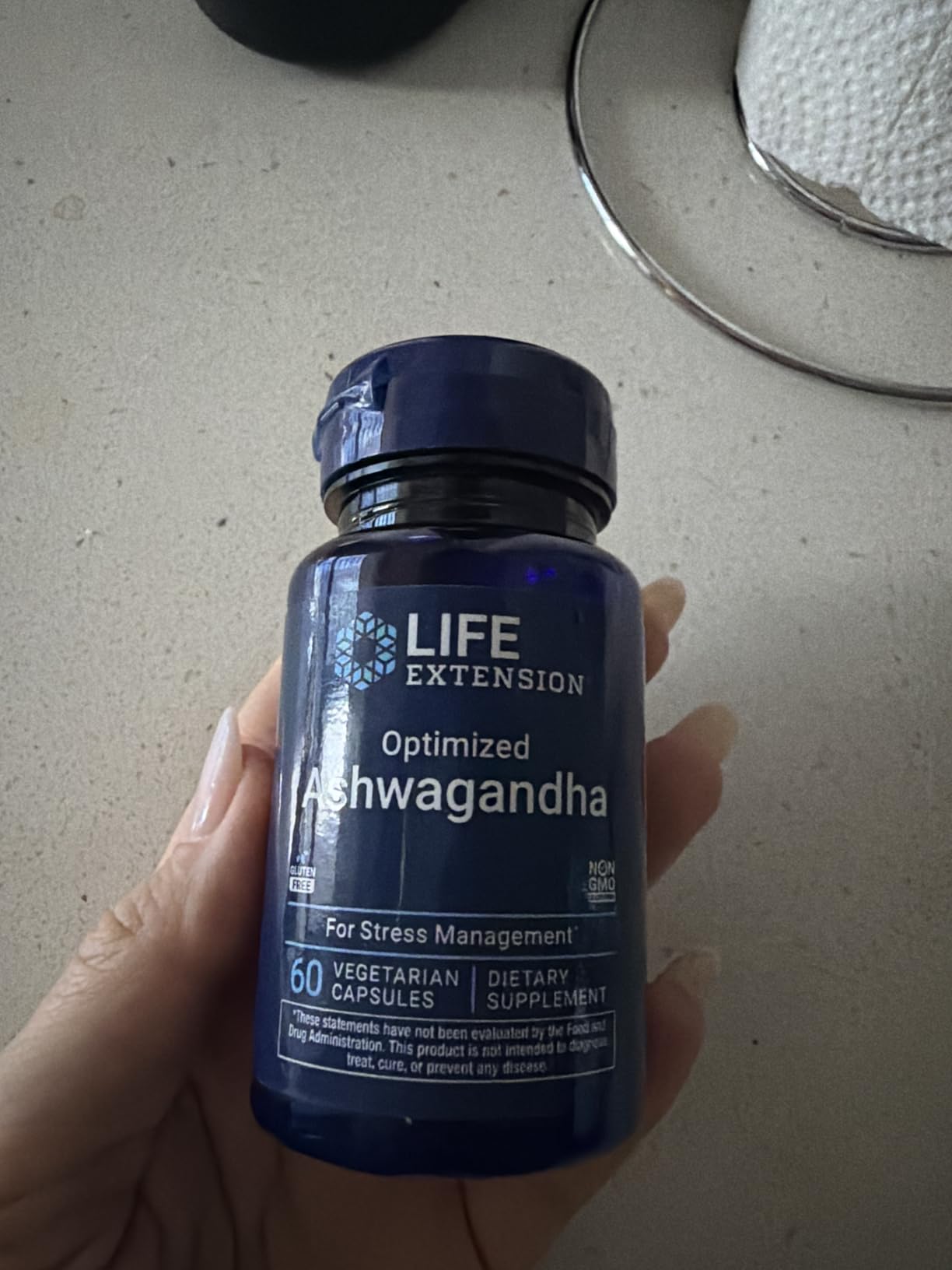 Life Extension Optimized Ashwagandha - Stress Management Supplement for a Healthy Stress Response, Focus, Memory, Stress Relief - Vegetarian, Gluten-Free, Non-GMO, 60 Capsules customer photo 1
