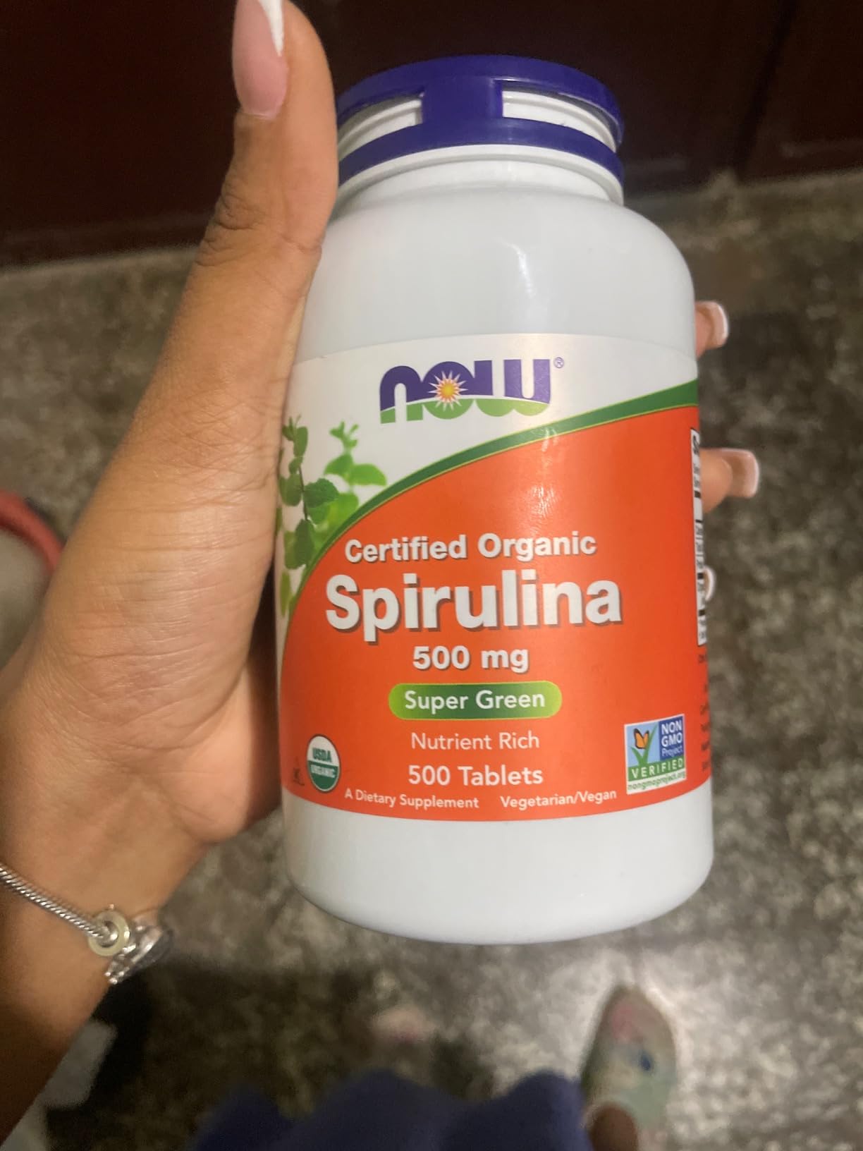 NOW Foods Supplements, Organic Spirulina 500 mg with Vitamins, Minerals and GLA (Gamma-Linolenic Acid), 500 Tablets customer photo 2