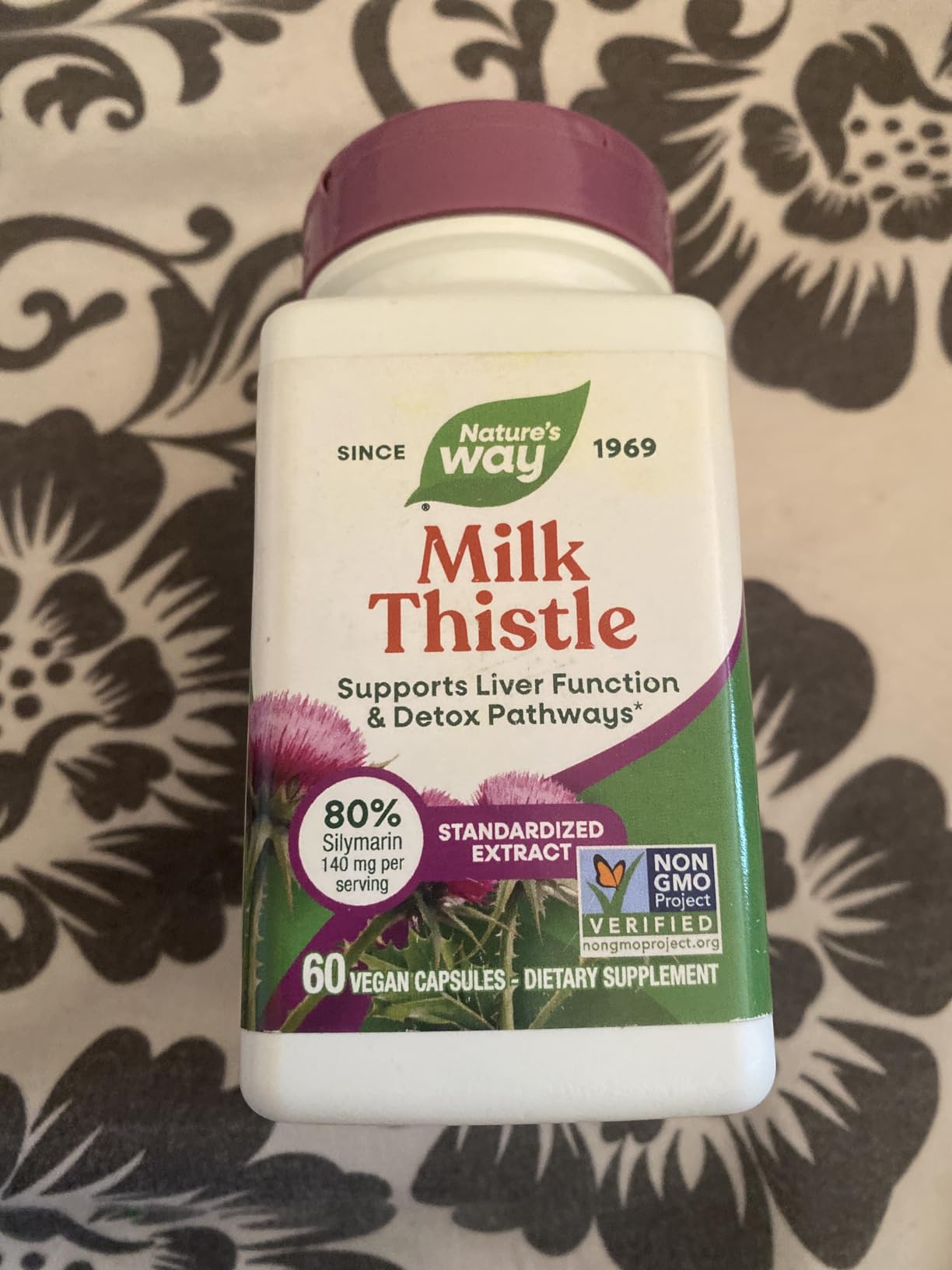 Nature's Way Milk Thistle, Supports Liver Function & Liver Detox Pathways*, 175 mg Milk Thistle Seed Extract Standardized to 80% Silymarin per Serving, Vegan, 60 Capsules customer photo 1