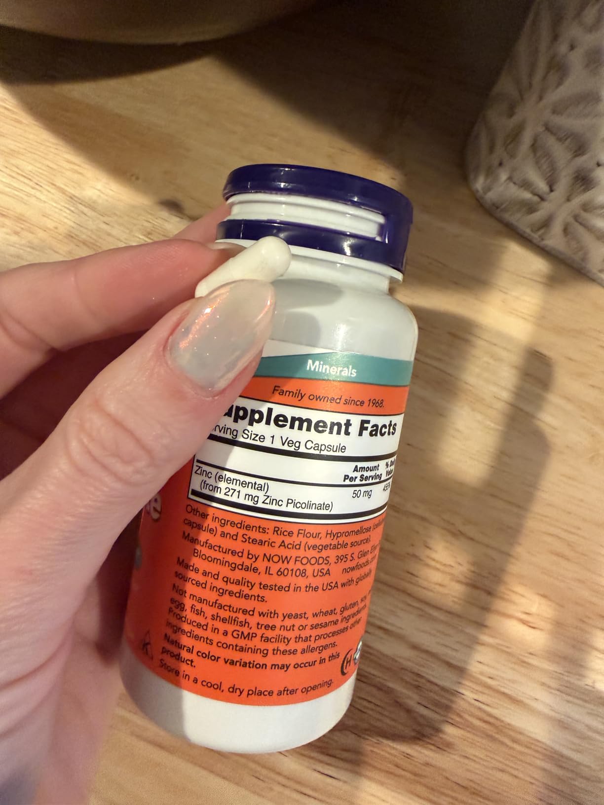 NOW Foods Supplements, Zinc Picolinate 50 mg, Supports Enzyme Functions*, Immune Support*, 120 Veg Capsules (Packaging may vary) customer photo 2