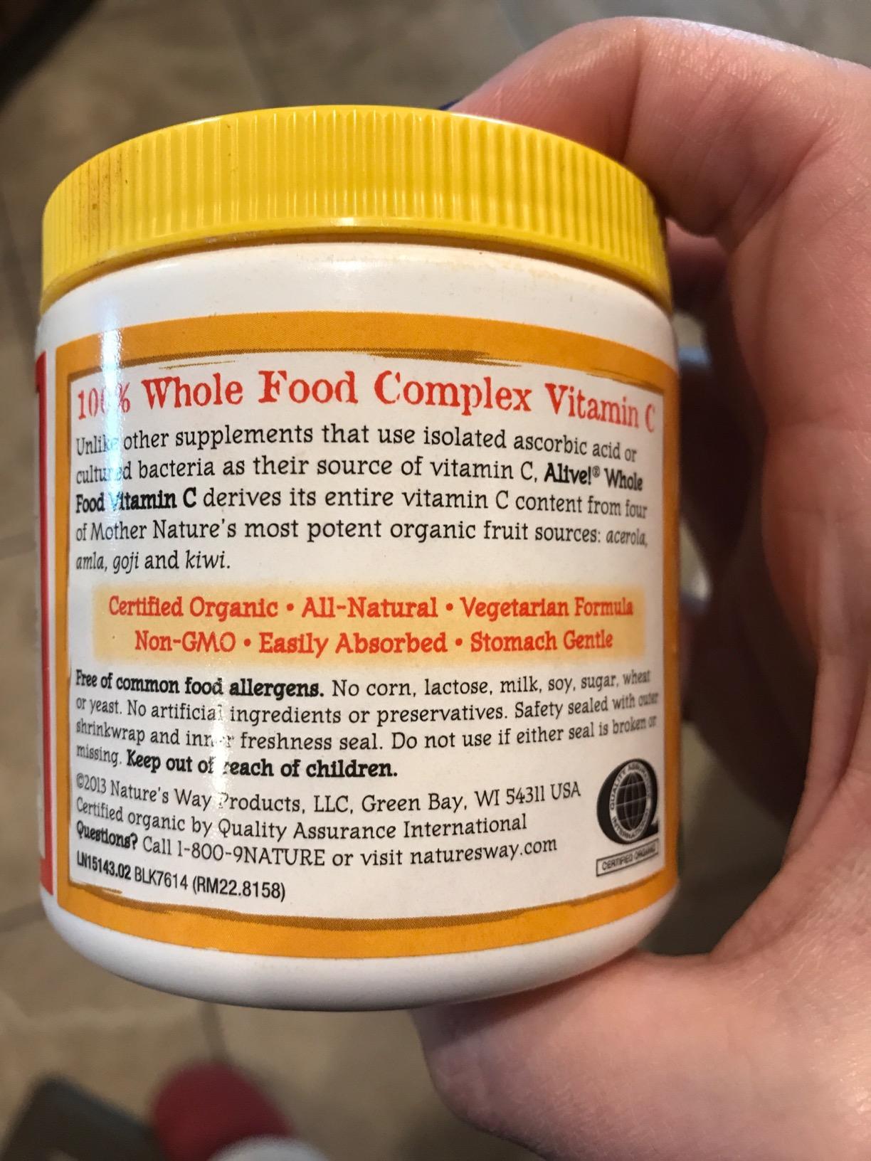 Nature's Way Alive! Vitamin C Powder Drink Mix, Immune Support, Organic, 100% from Acerola Cherry, Zero Sugar, No Gluten, Vegan, 4.23 Oz (Packaging May Vary) customer photo 2