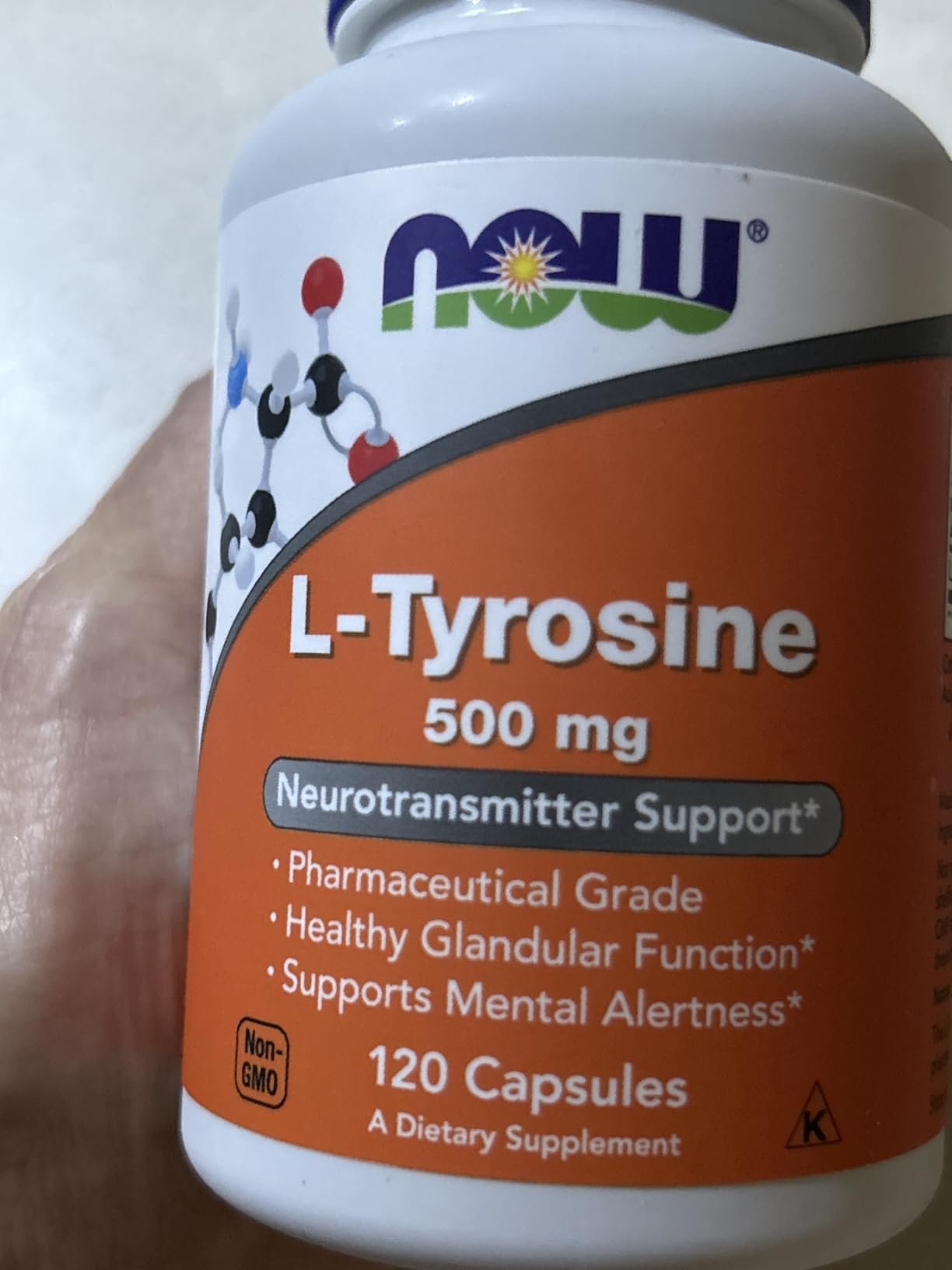NOW Supplements, L-Tyrosine 500 mg, Supports Mental Alertness, Neurotransmitter Support, 120 Capsules customer photo 1