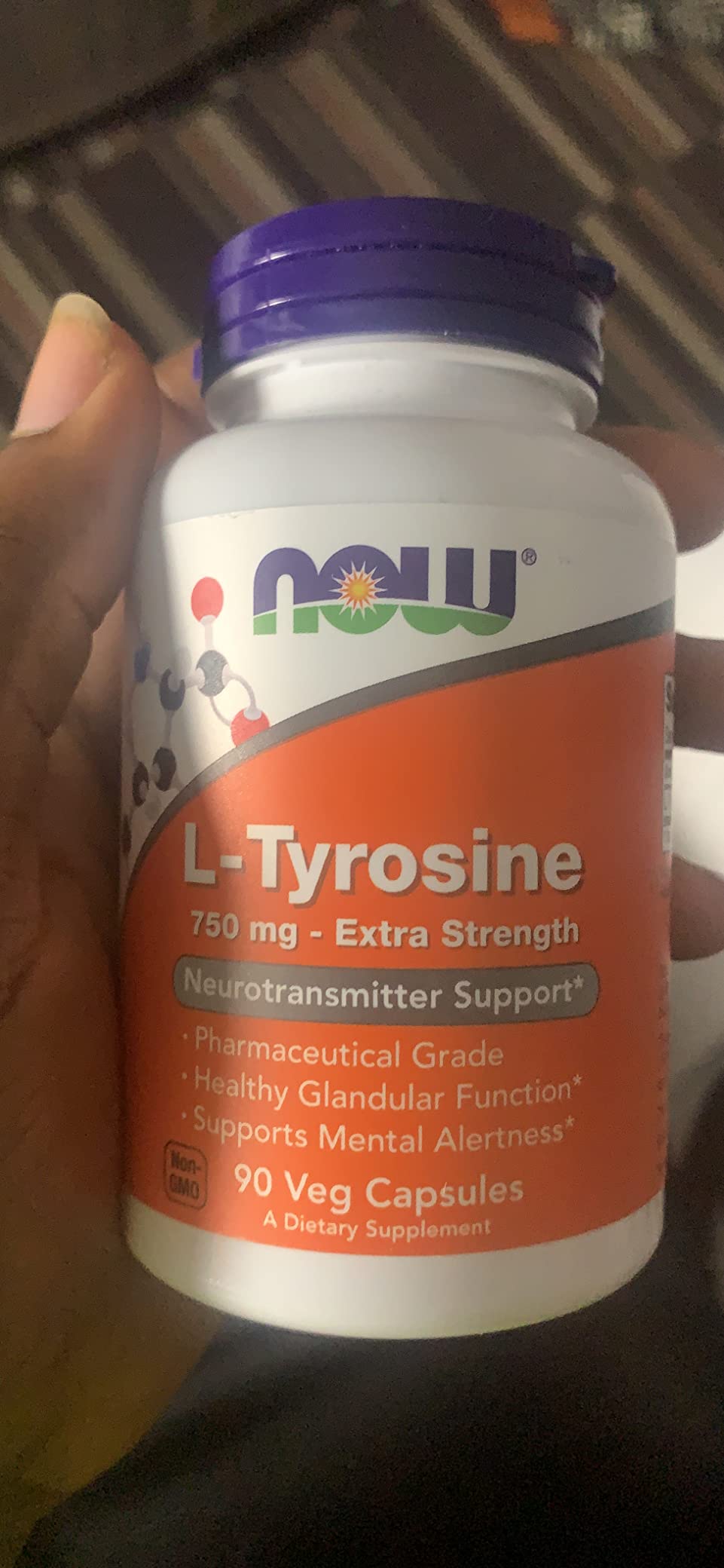NOW Supplements, L-Tyrosine 750 mg, Supports Mental Alertness*, Neurotransmitter Support*, 90 Veg Capsules customer photo 2