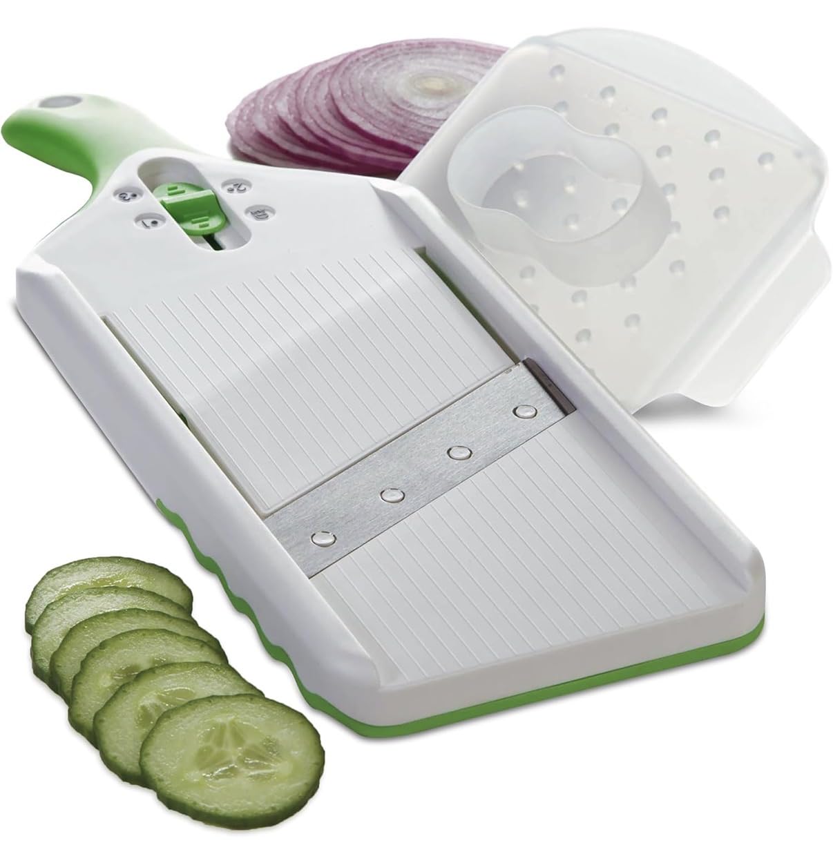 PrepSolutions Adjust-A-Slice Mandoline Slicer, Green - Adjustable Thickness, Perfect for Vegetables, Fruits, and More customer photo 1