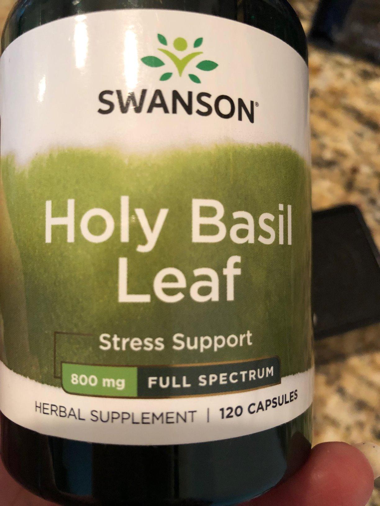 Swanson Holy Basil Leaf (Tulsi) - Stress Support and Well-Being Supplement - (120 Capsules, 800mg Per Serving) customer photo 2
