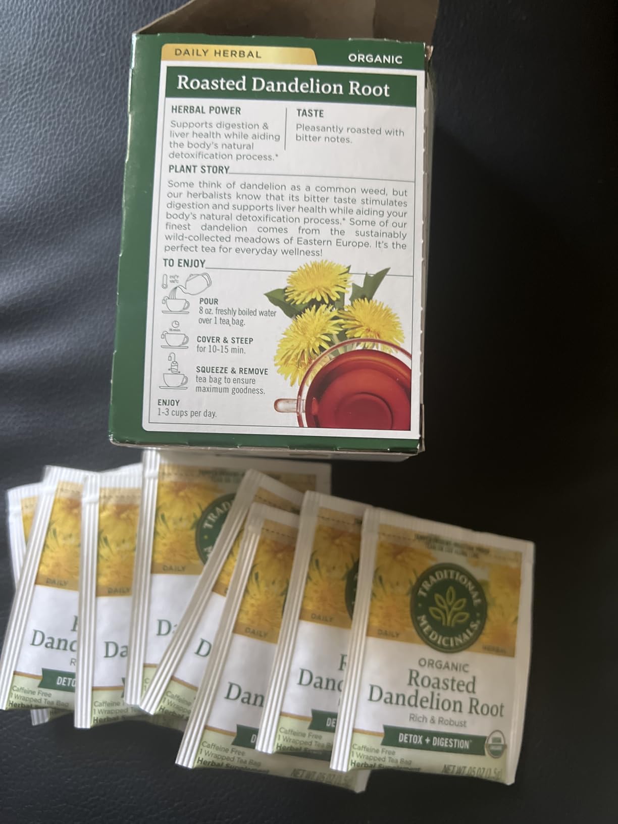 Traditional Medicinals Organic, Roasted, Dandelion Root Tea - Supports Normal Detox + Digestion - Kosher, Non-GMO, Caffeine-Free, Compostable - 16 Tea Bags customer photo 1
