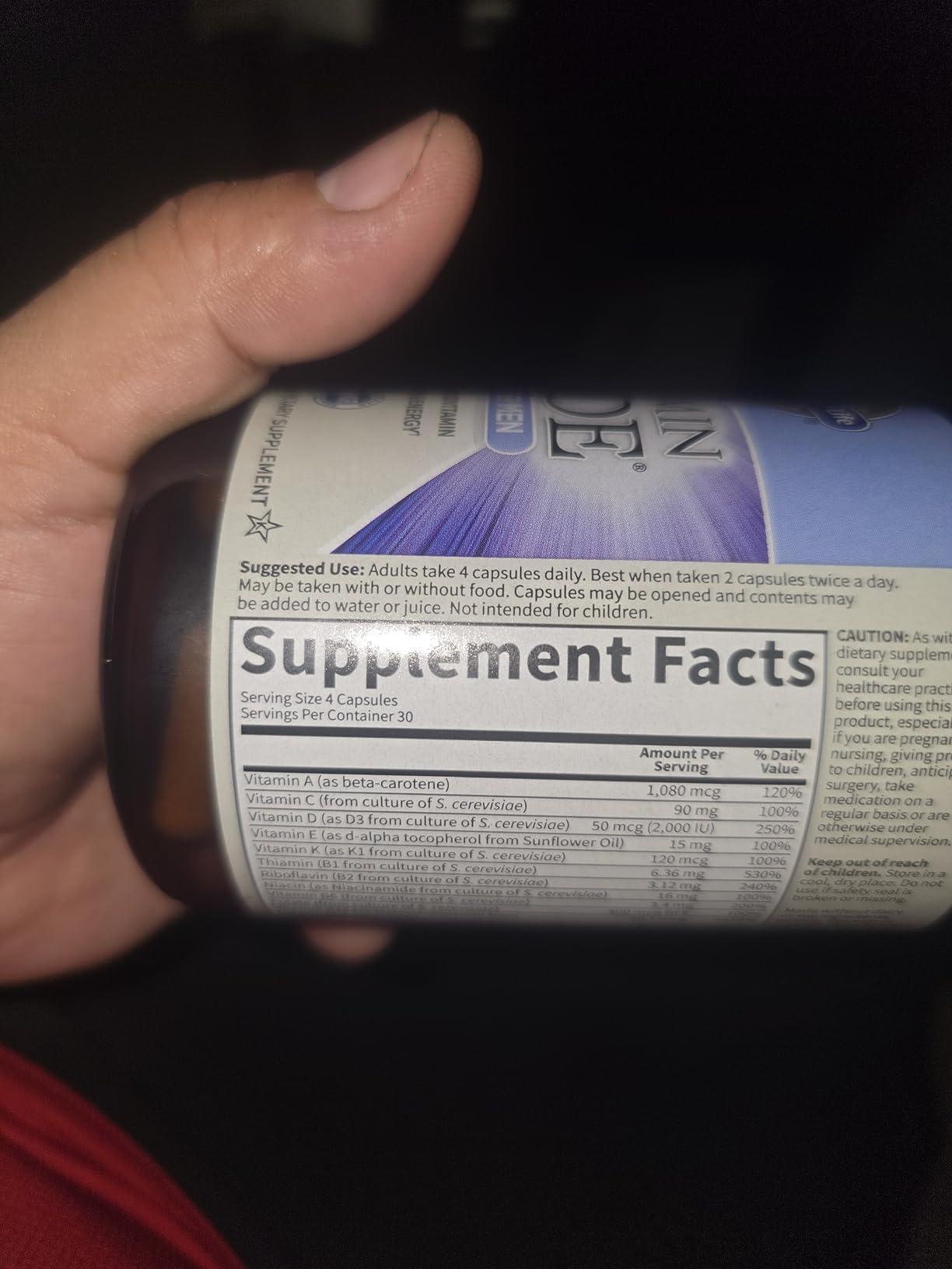 Garden of Life Multivitamin for Men - Vitamin Code 50 & Wiser Men's Raw Whole Food Vitamin Supplement with Probiotics, Vegetarian, 120 Capsules customer photo 1