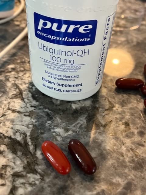 Pure Encapsulations Ubiquinol-QH - 100 mg CoQ10 - Supports Energy Metabolism & Heart Health* - Coenzyme Antioxidants Supplement - Non-GMO - 60 Softgel Capsules customer photo 1