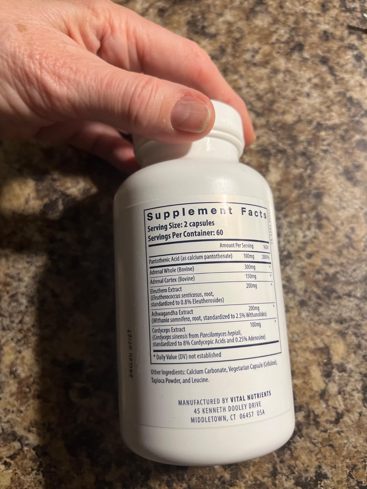 Vital Nutrients Adrenal Support - Adrenal Support Supplements for Gland Function and Cortisol Management - Supports Energy and Stress Levels - Gluten, Dairy, Soy Free - 60 Capsules customer photo 1