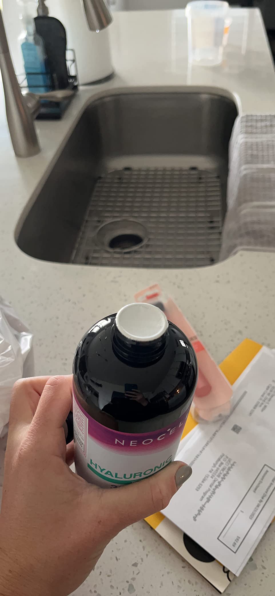 NeoCell Liquid Hyaluronic Acid | 16 fl oz | with Vitamin C | Skin Hydration | Antioxidant Supplement | Blueberry Flavor customer photo 2