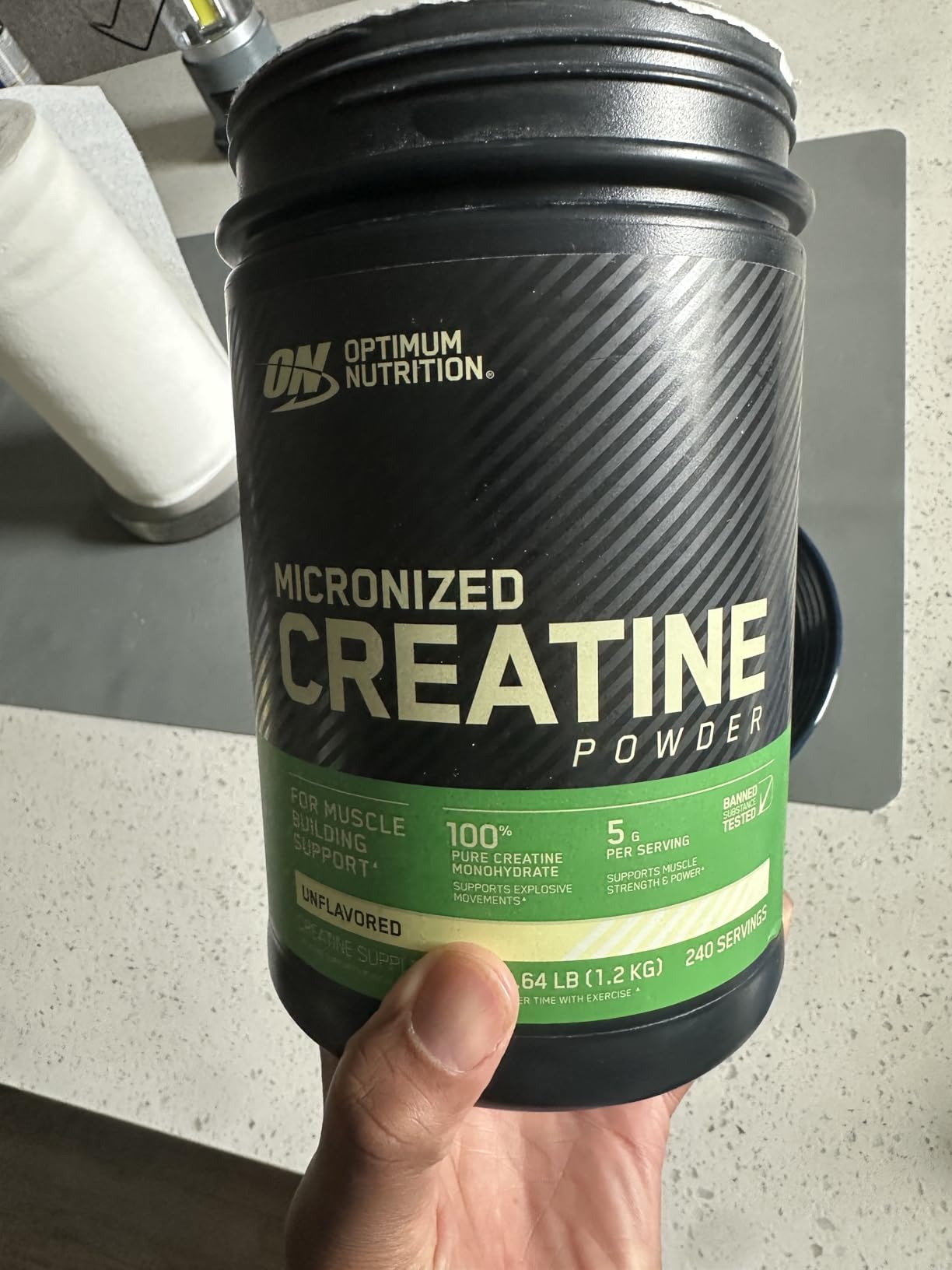 Optimum Nutrition Micronized Creatine Monohydrate Powder, Unflavored, 60 Servings, 300 Grams customer photo 1