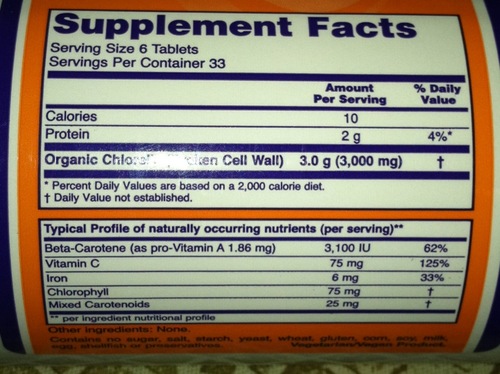NOW Foods Supplements, Organic Chlorella 500 mg with naturally occurring Chlorophyll, Beta-Carotene, mixed Carotenoids, Vitamin C, Iron and Protein, 200 Tablets customer photo 2