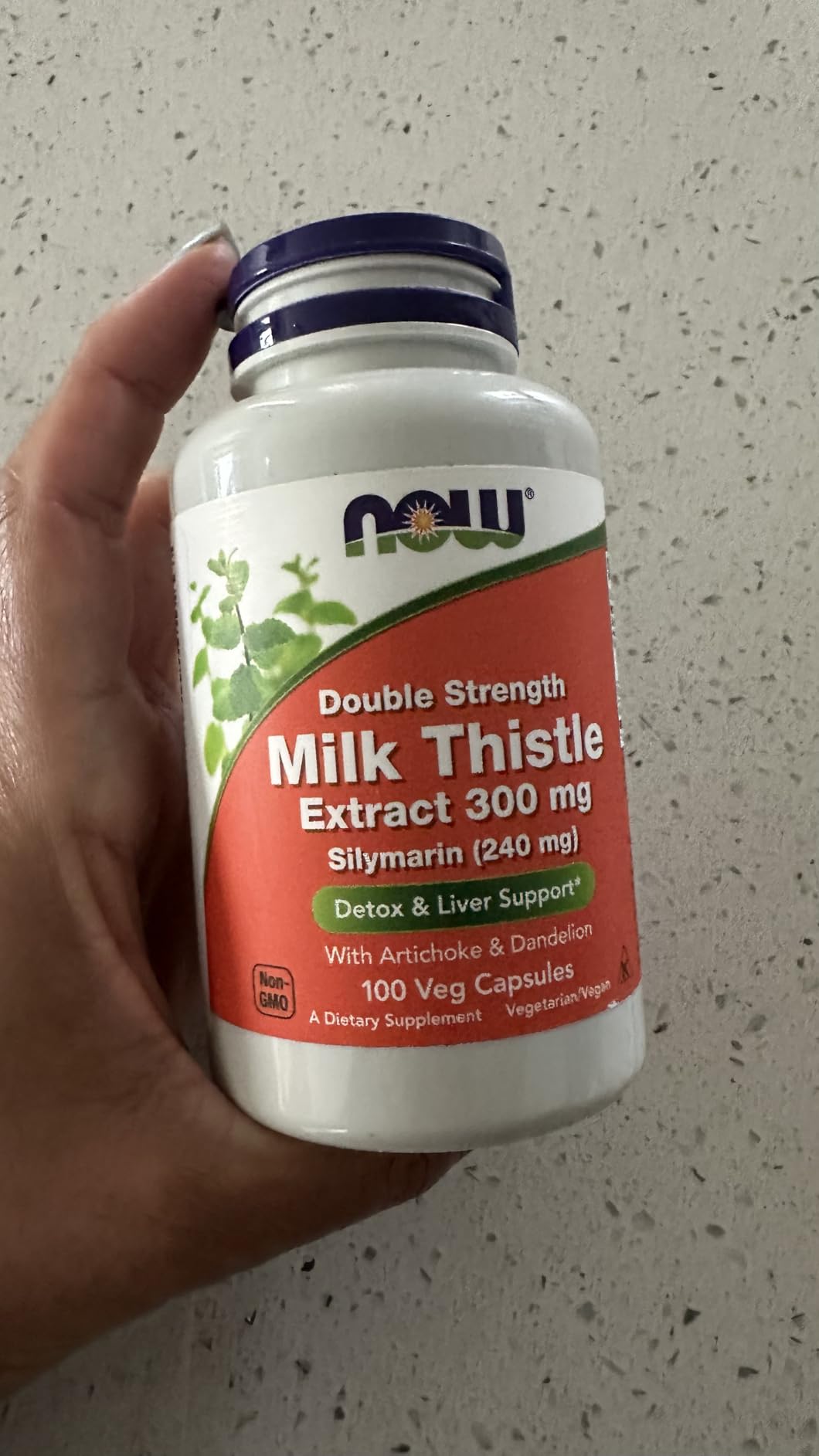 NOW Foods Supplements, Silymarin Milk Thistle Extract 300 mg with Artichoke and Dandelion, Double Strength, Supports Liver Function, 200 Veg Capsules customer photo 2