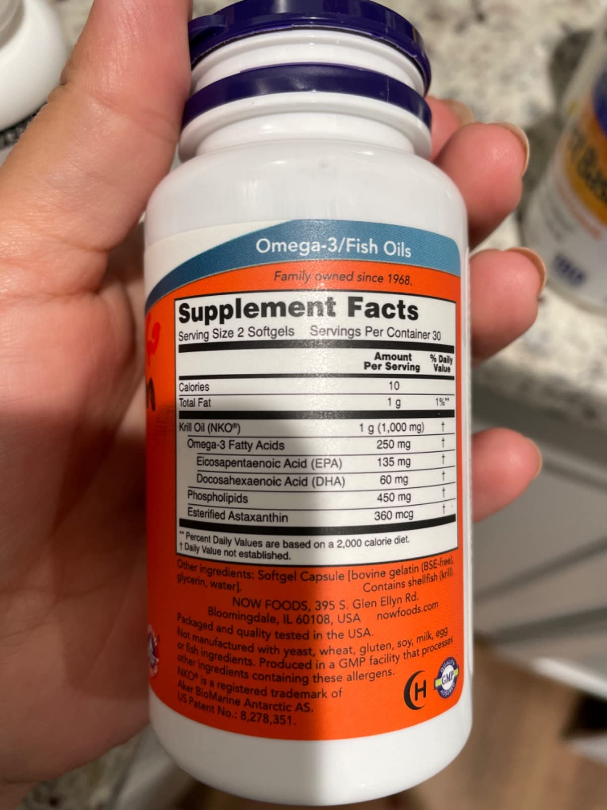 NOW Supplements, Krill Oil 500 mg, Phospholipid-Bound Omega-3, Cardiovascular Support, 120 Softgels customer photo 1