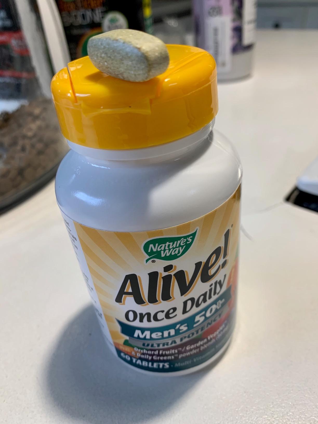 Nature's Way Alive! Ultra Potency Multivitamin for Men 50 Plus, Complete High Potency Formula with Vitamin D3, C, E, Methyl B12, Supports Cellular Energy, Heart, Brain, and Eye Health, 60 Tablets customer photo 2