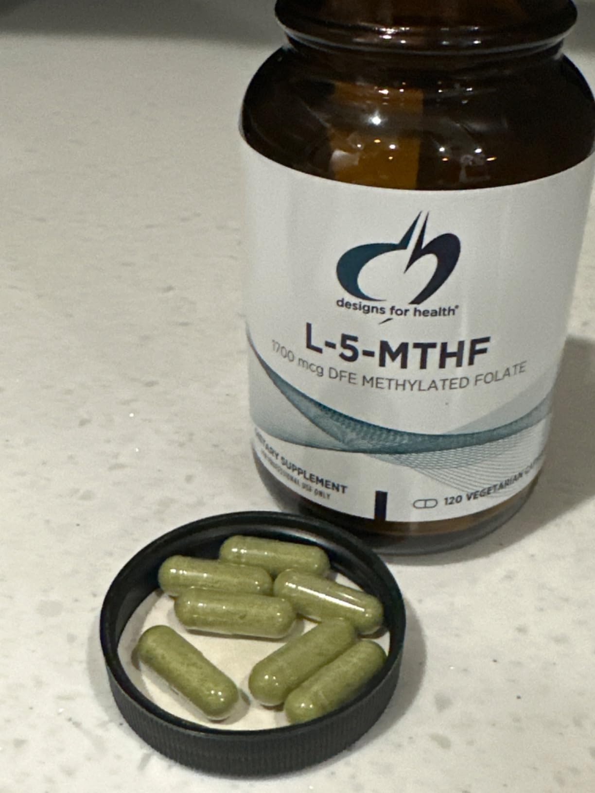Designs for Health L 5-MTHF - Quatrefolic L Methylfolate Supplement 1mg (1700mcg DFE) - Methylated Folate Supplement for Women & Men - Supports Methylation - Non-GMO, Gluten Free (120 Capsules) customer photo 1