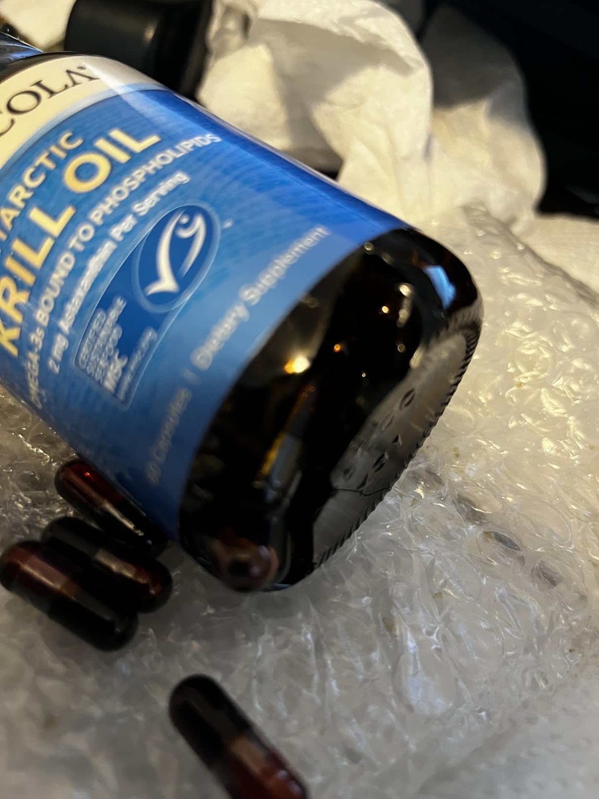 Dr. Mercola Antarctic Krill Oil, 1,000 mg per Serving, Omega-3 Supplement with EPA, DHA, Phospholipids & Astaxanthin, Supports Heart, Brain & Immune Health, Non-GMO, Soy-Free, 180 Capsule (90 Serving) customer photo 1