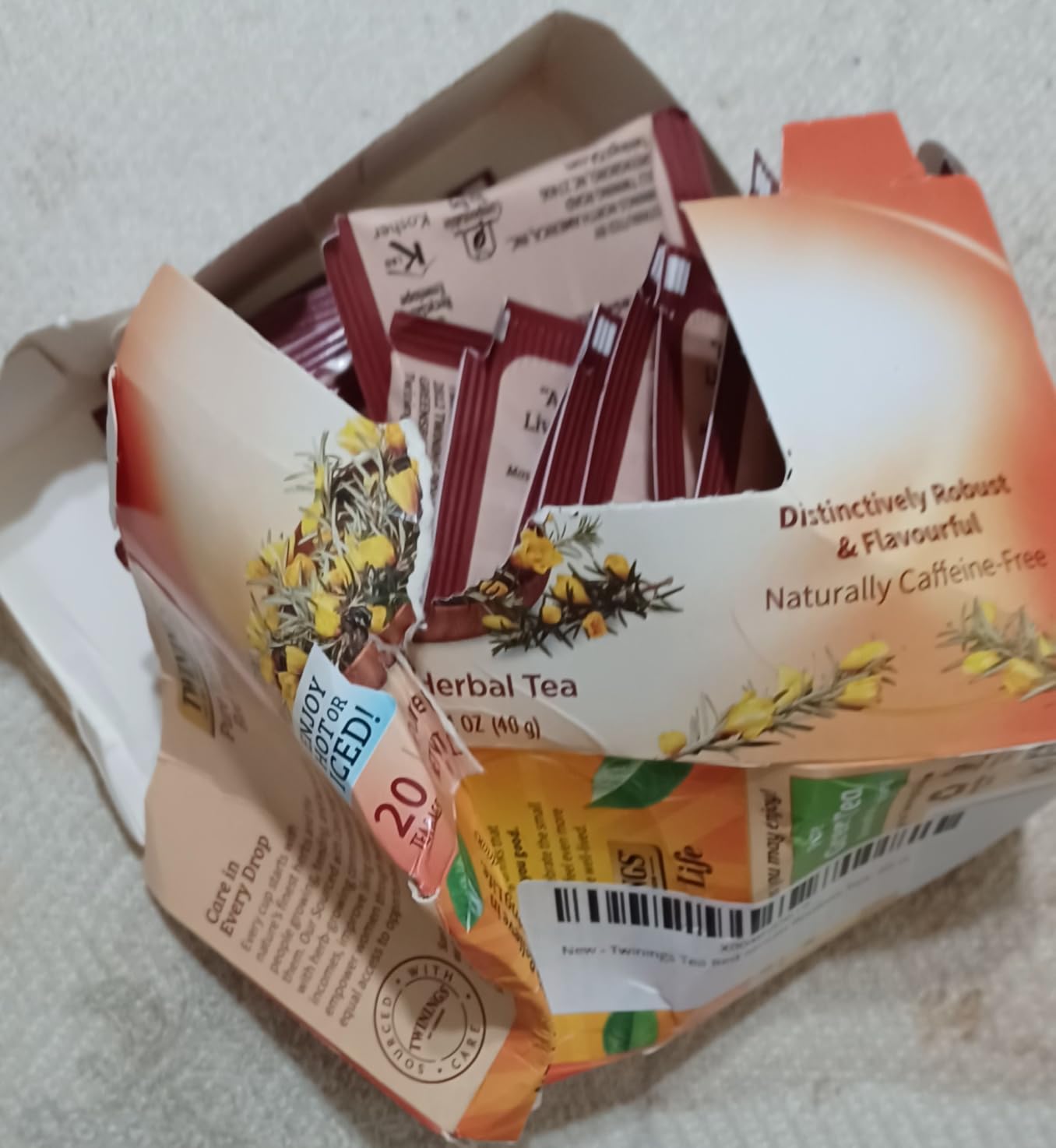 Twinings Pure Rooibos Red Herbal Tea Individually Wrapped Bags, 20 Count (Pack of 1), Sweet with Uplifting Aroma, Naturally Caffeine-Free, Enjoy Hot or Iced, 20 Teabags customer photo 2