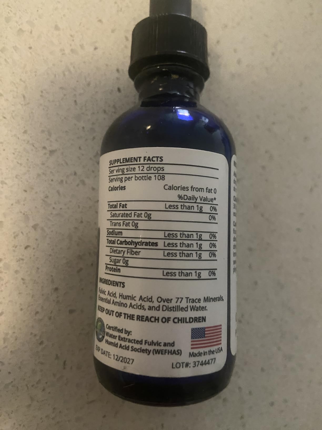 Optimally Organic Water Extracted Fulvic Ionic Minerals X200 - Patented BioActive Fulvic Acid, Humic Acid, Trace Minerals, Electrolytes & Essential Amino Acids - 5+ Month Supply customer photo 1