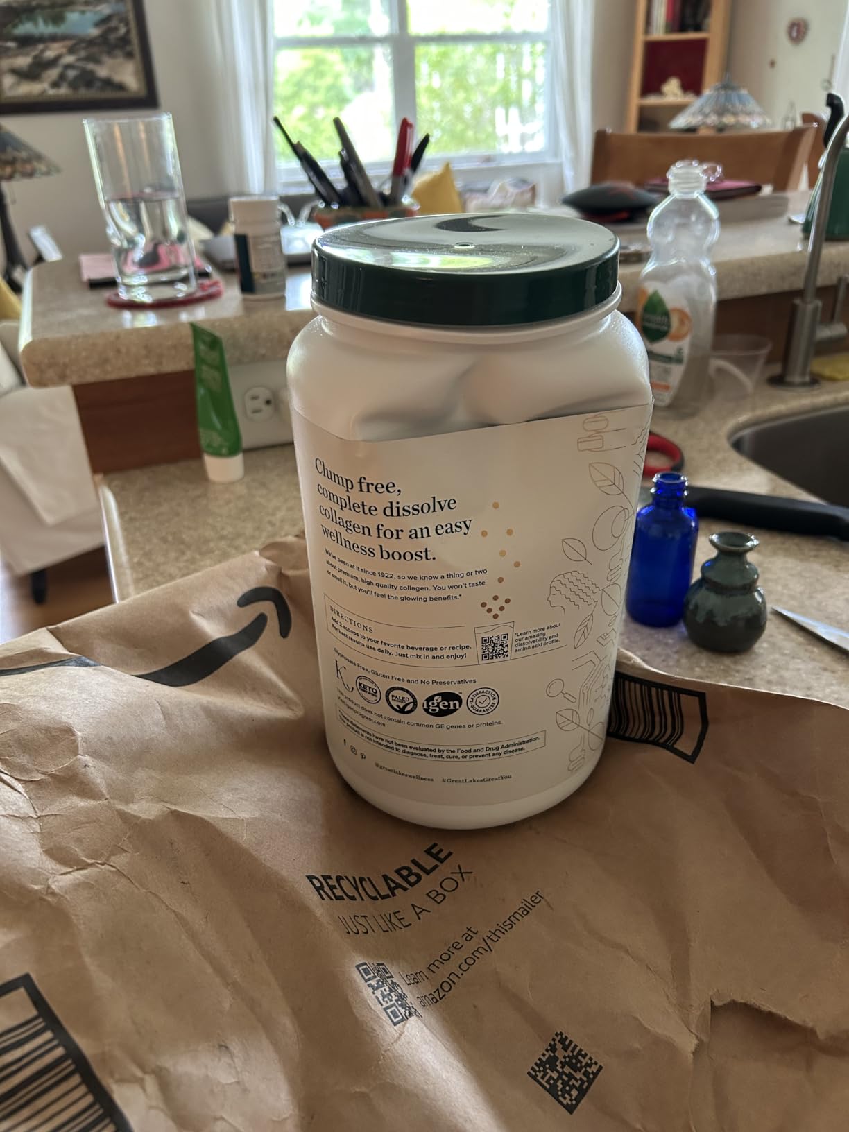 Great Lakes Wellness Collagen Peptides Powder - Supports Skin, Hair, Nails, Joints & Digestion - Hydrolyzed, Quick Dissolve, Non-GMO, Keto & Kosher - Pure Collagen Protein (16 oz, 22 Servings) customer photo 1