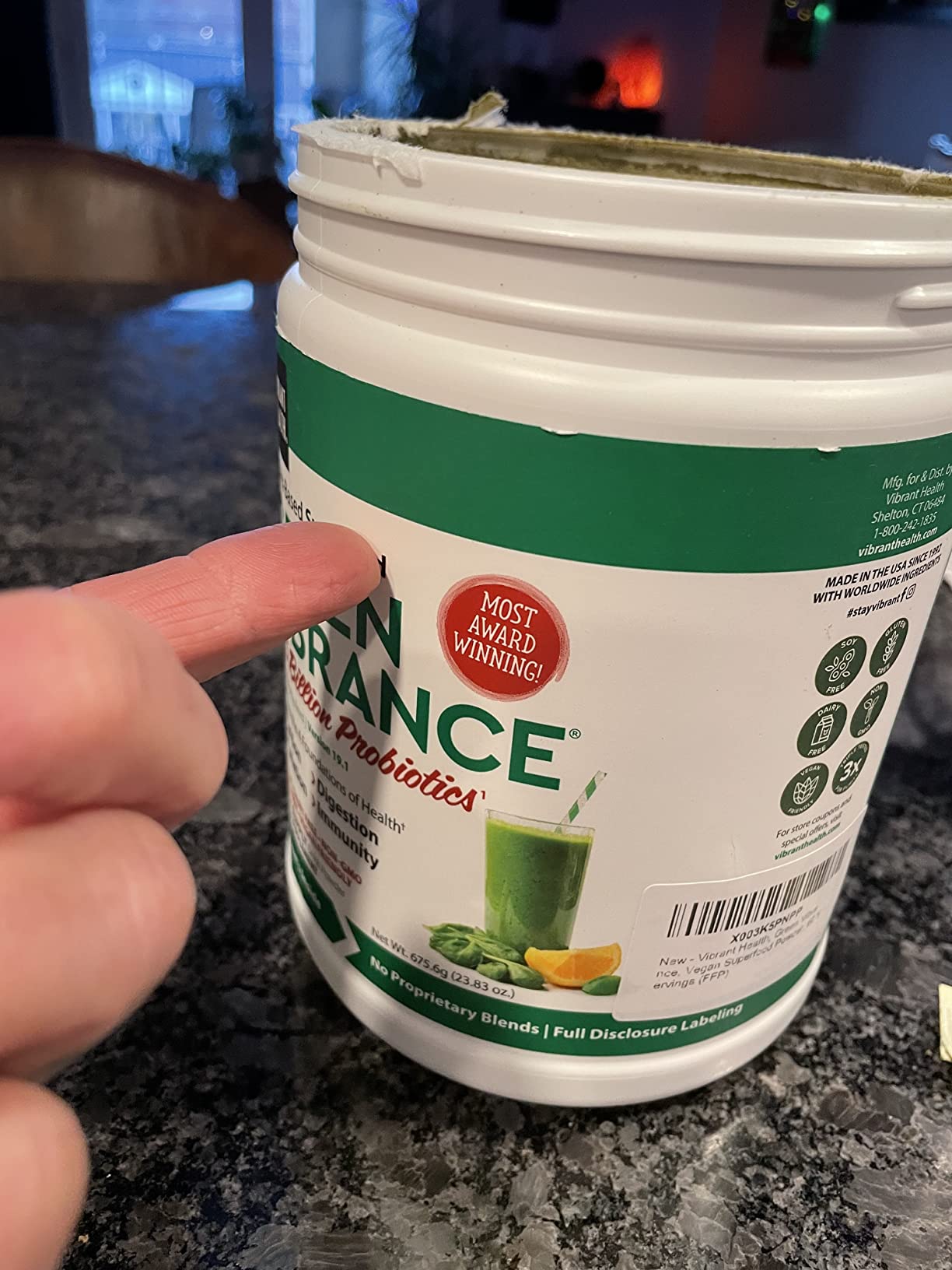 Vibrant Health, Green Vibrance, Includes 65 Plant-Based Superfoods, 25 Billion Probiotics, Fiber, Adaptogens & Enzymes, 30 Servings customer photo 2