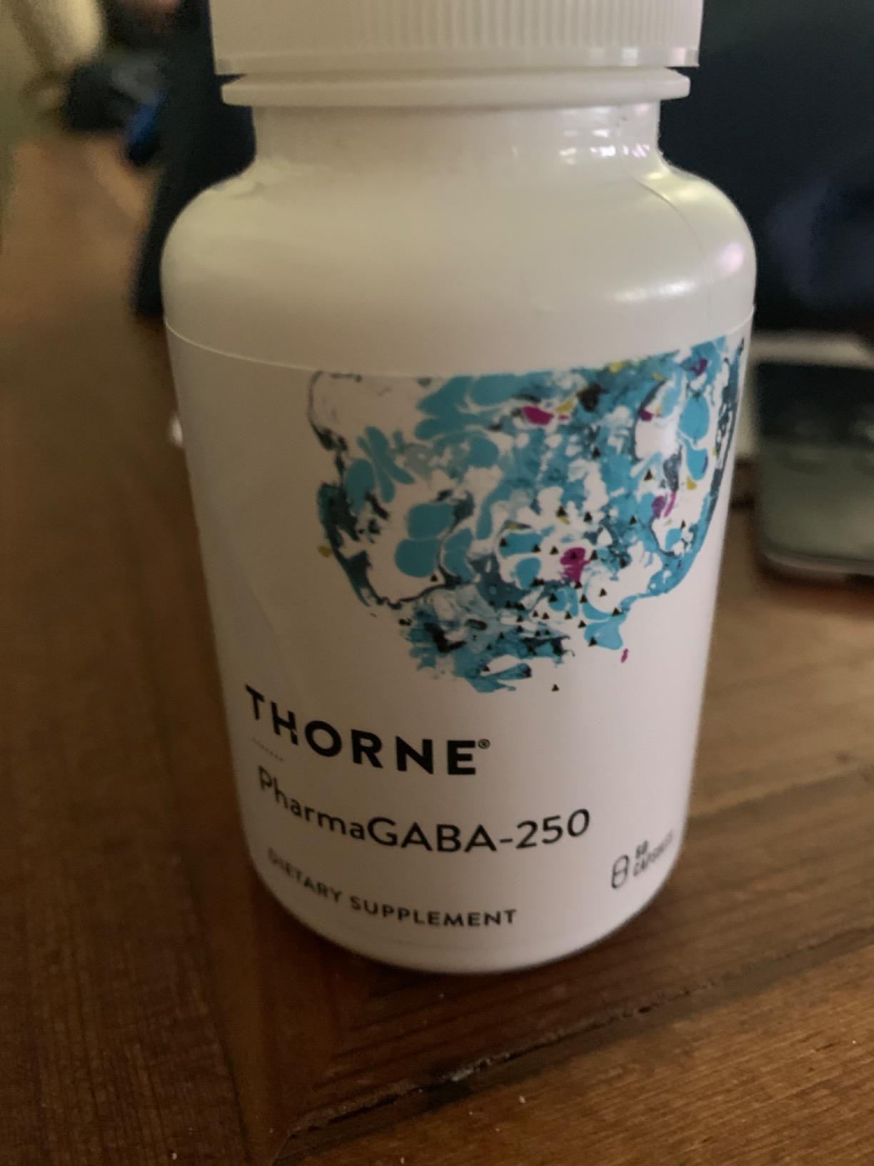 THORNE - PharmaGABA-250 - GABA Supplement - 250 mg Natural Source Gamma-Aminobutyric Acid - Promotes a Calm, Relaxed, Focused State of Mind* - 60 Capsules customer photo 1