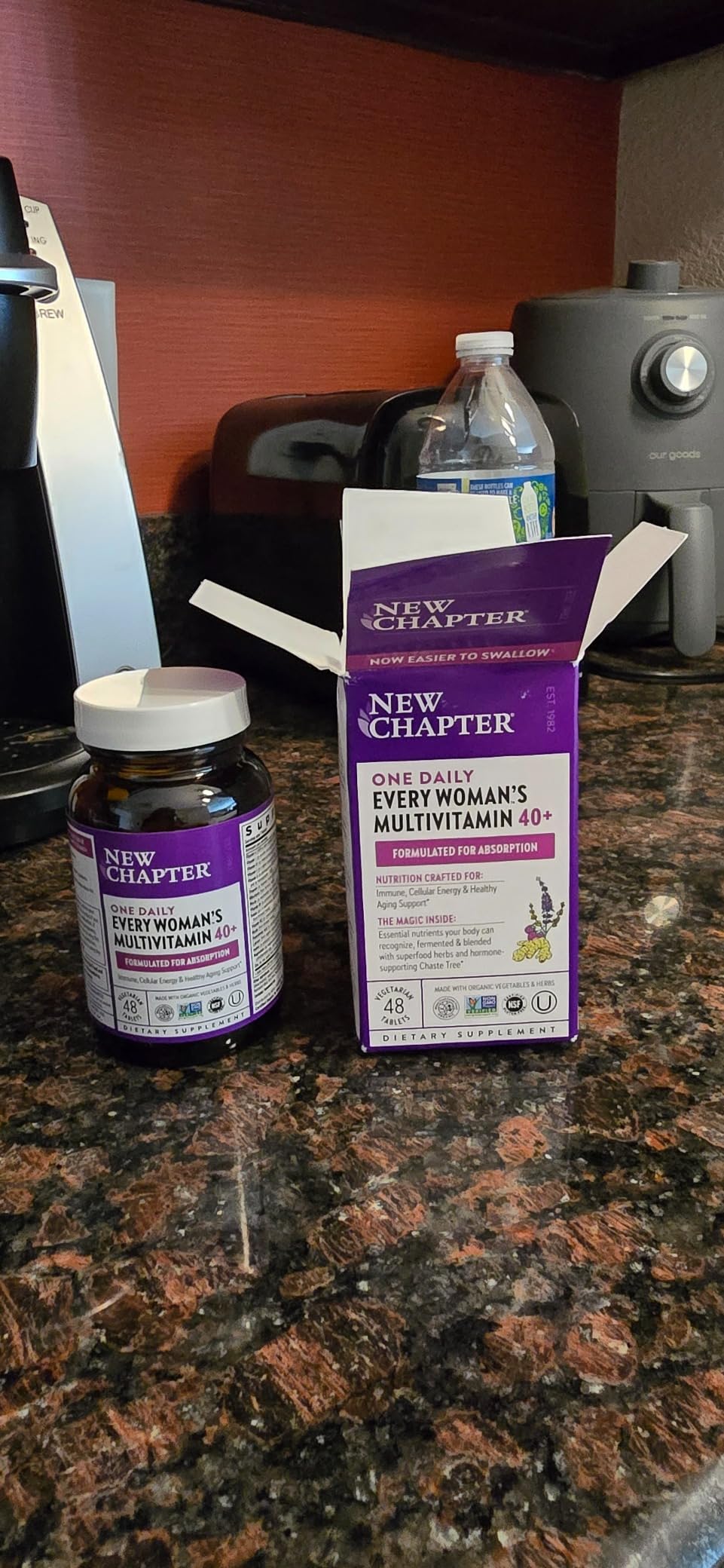 New Chapter Women's Multivitamin 40+, Extra B6 & B12, Biotin for Hair Growth, D3, Vit C, Zinc for Immune & Stress Support, Gentle on an Empty Stomach, One Daily, Non-GMO, Gluten-Free, 72 Tablets customer photo 1
