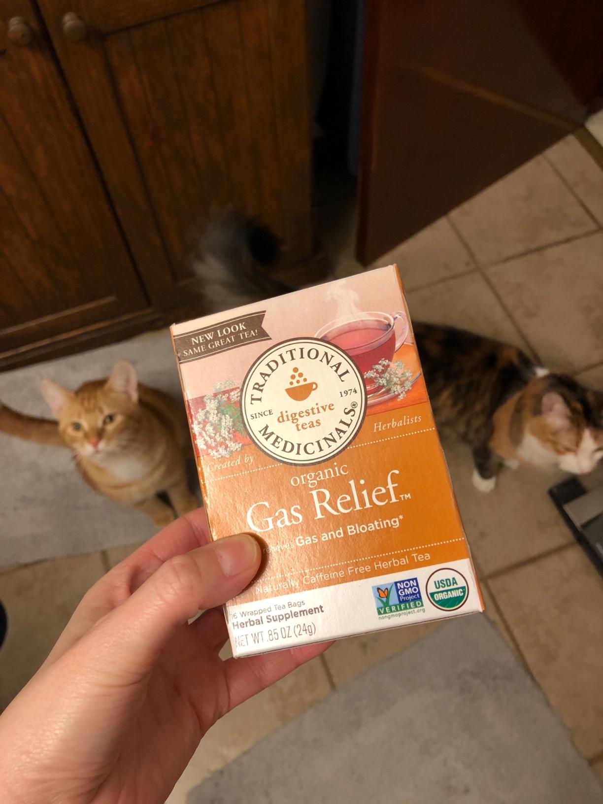 Traditional Medicinals Tea, Organic Gas Relief - Relieves Gas & Bloating, Chamomile Mint - Kosher, Non-GMO, Caffeine-Free - 16 Tea Bags customer photo 1