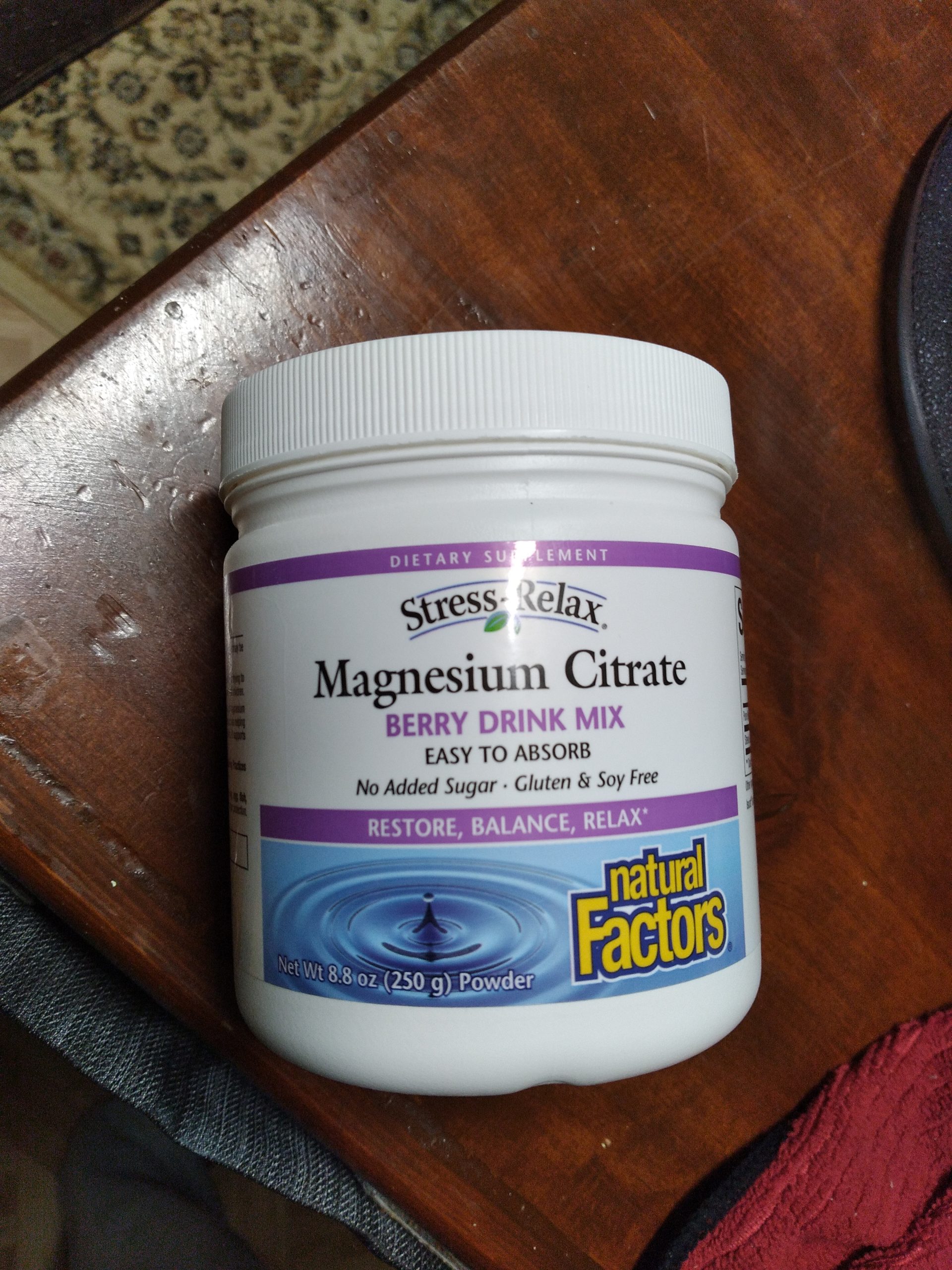 Natural Factors Magnesium Citrate Powder - Body Health Support Supplement for Cellular Support - Magnesium Powder Supplement Aids Muscle Health & Relaxation - 8.8 oz (75 Servings), Berry Flavor customer photo 2