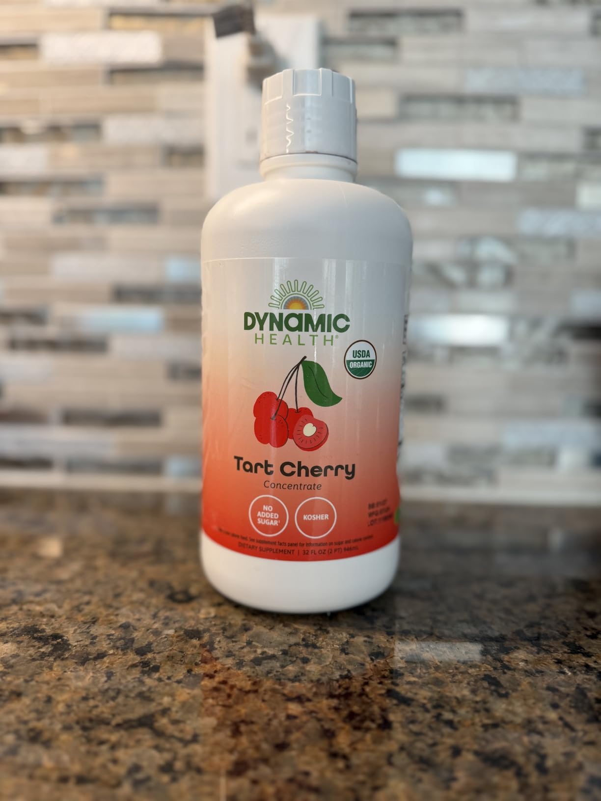 Dynamic Health Organic Tart Cherry Juice, Unsweetened 100% Juice Concentrate, Antioxidants Supplement, No Sweeteners or Additives, Vegan, Gluten Free, BPA Free (32oz) customer photo 2