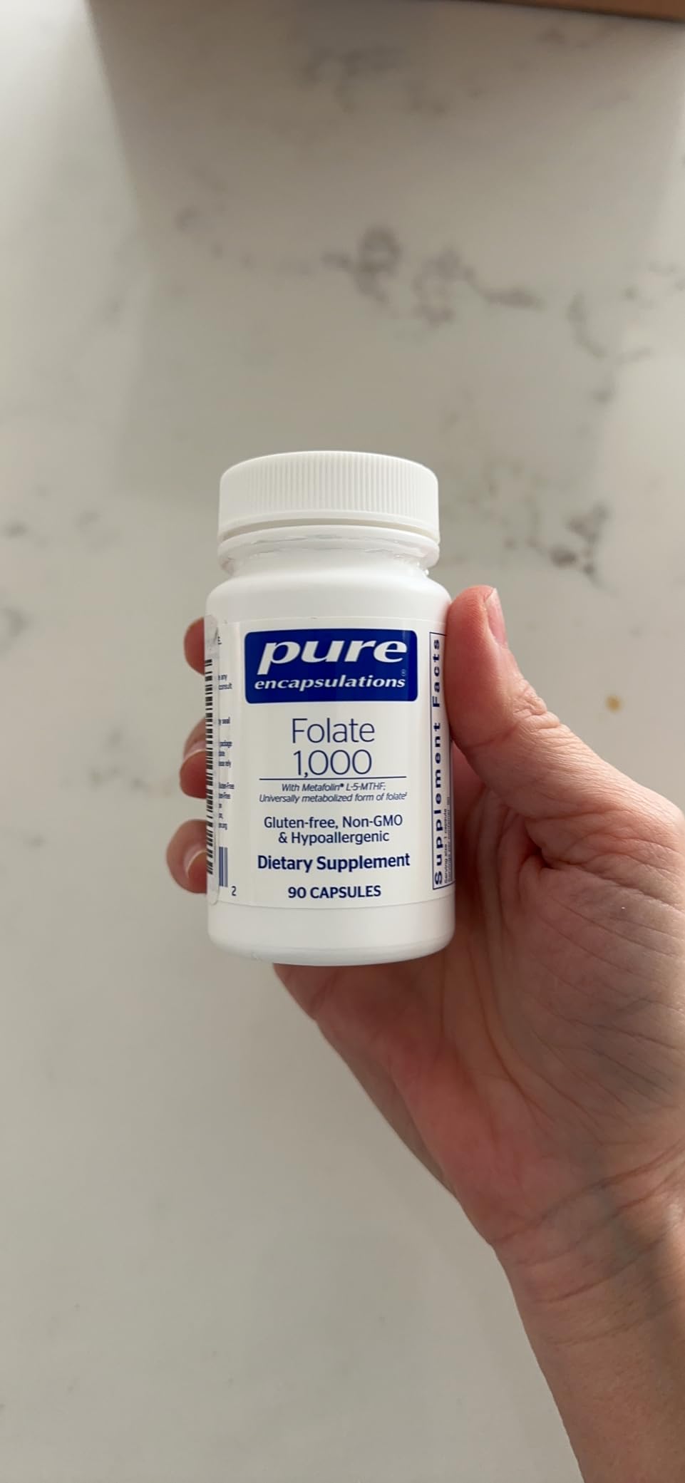 Pure Encapsulations Folate 1000 - Metafolin L-5-MTHF - Heart Health Supplement* - Folate Supplement - Non-GMO & Gluten Free - 90 Capsules customer photo 1