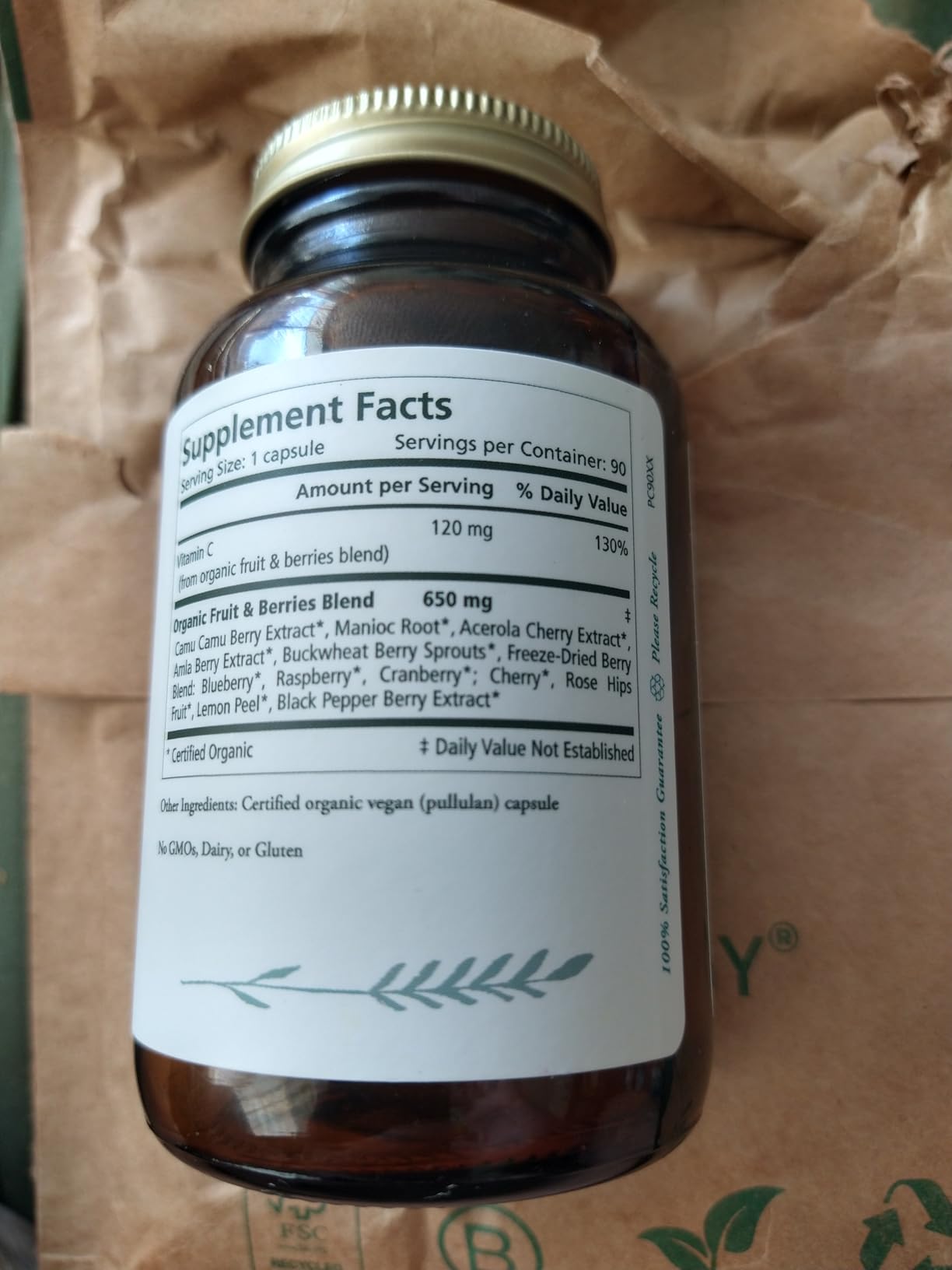 PURE SYNERGY Pure Radiance C | Organic Vitamin C Capsules | 100% Natural, Whole Food, Non-GMO Supplement with Organic Camu Camu | for Immune and Collagen Support (90 Capsules) customer photo 2