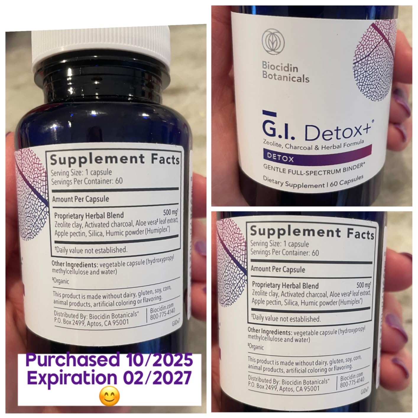 Biocidin G.I. Detox+ Activated Charcoal Binder & Zeolite Detox Supplements with Silica - Helps Bind & Clear Toxins - Supports Full Body Cleansing and May Reduce Bloating (60 Capsules) customer photo 1