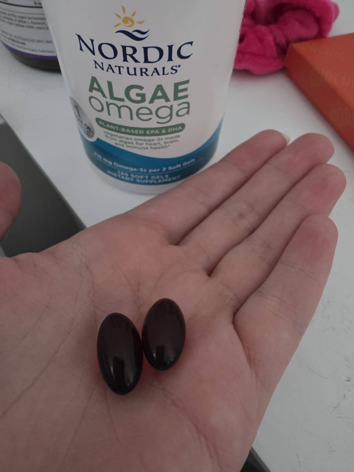 Nordic Naturals Algae Omega - 120 Soft Gels - 715 mg Omega-3 - Certified Vegan Algae Oil - Plant-Based EPA & DHA - Non-GMO customer photo 2