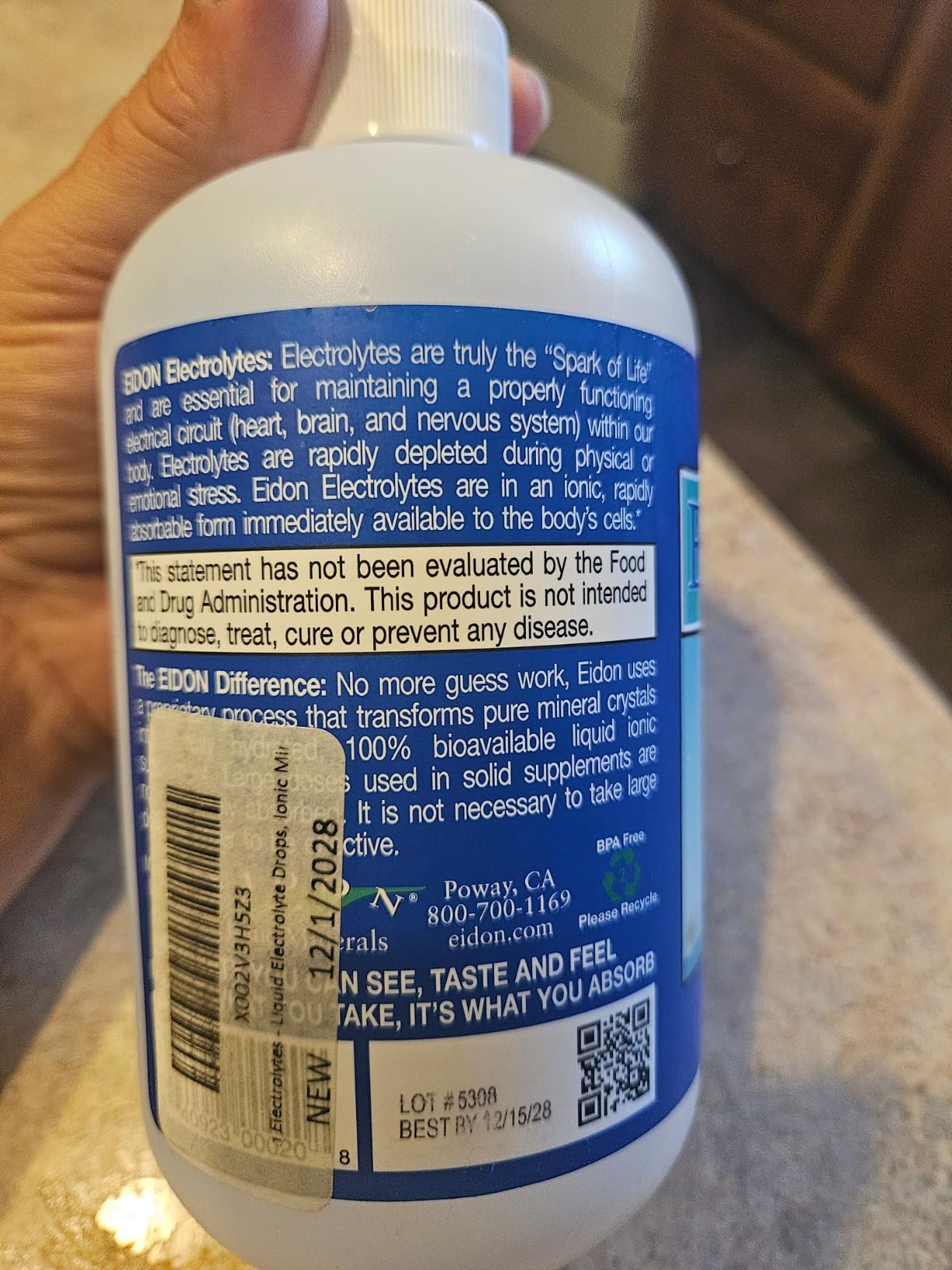 Eidon Liquid Electrolytes - Ionic Electrolyte Drops, Mineral Supplement to Add to Water, Balances Electrolyte Equilibrium, Sugar Free Unsweetened Hydration for Men & Women - 2 oz customer photo 2