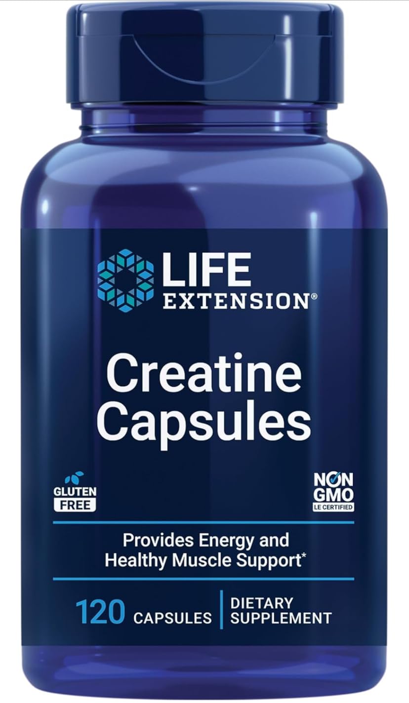 Life Extension Creatine Capsules - Creatine Monohydrate - Promotes Strength, Lean Muscle, Healthy Endurance - Non-GMO, Gluten-Free - 120 Capsules customer photo 2