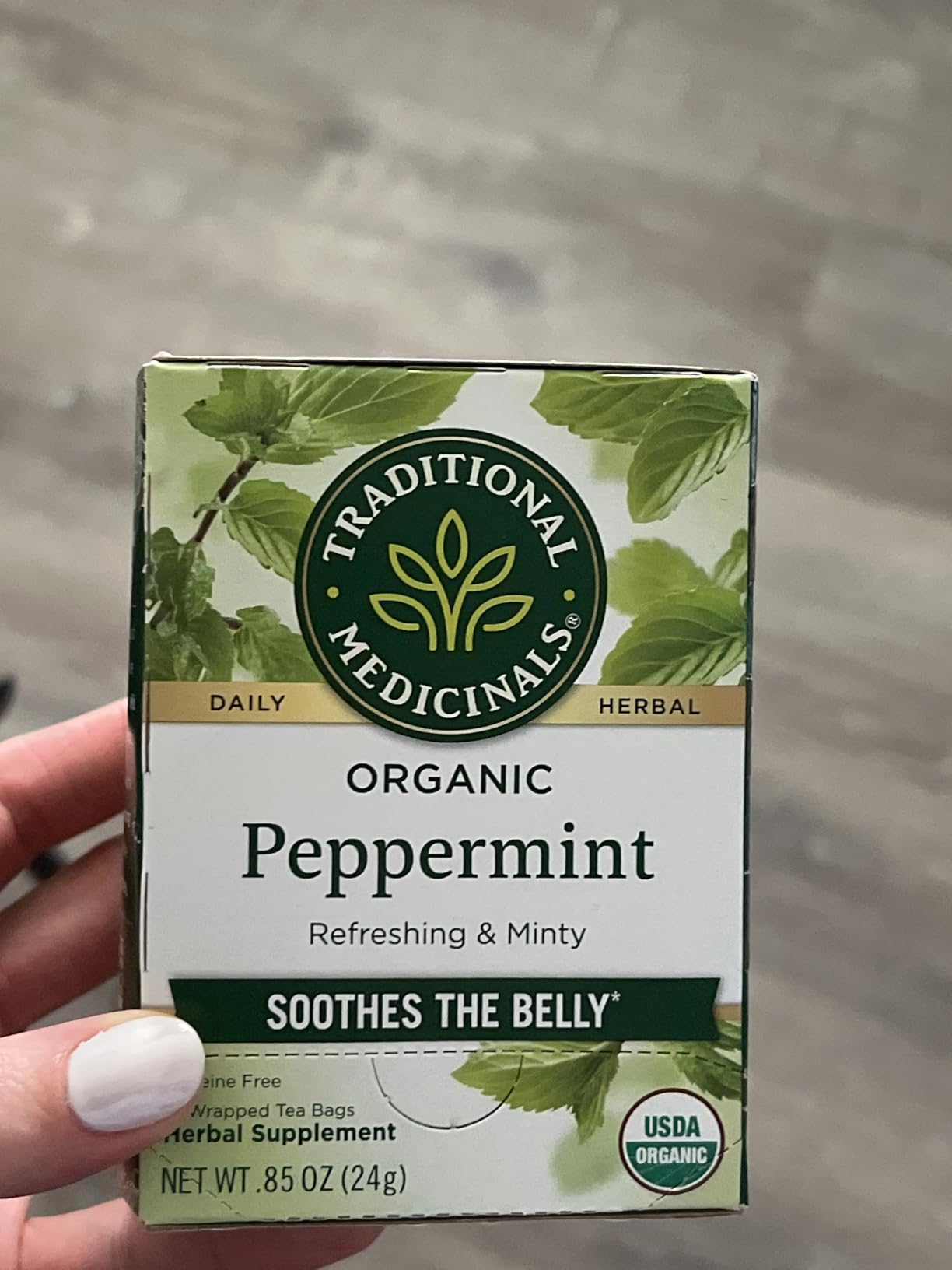 Traditional Medicinals Organic, Peppermint Tea - Helps Soothe Belly from Occasional Gas and Bloating - Kosher, Non-GMO, Caffeine-Free, Compostable - 16 Tea Bags customer photo 1