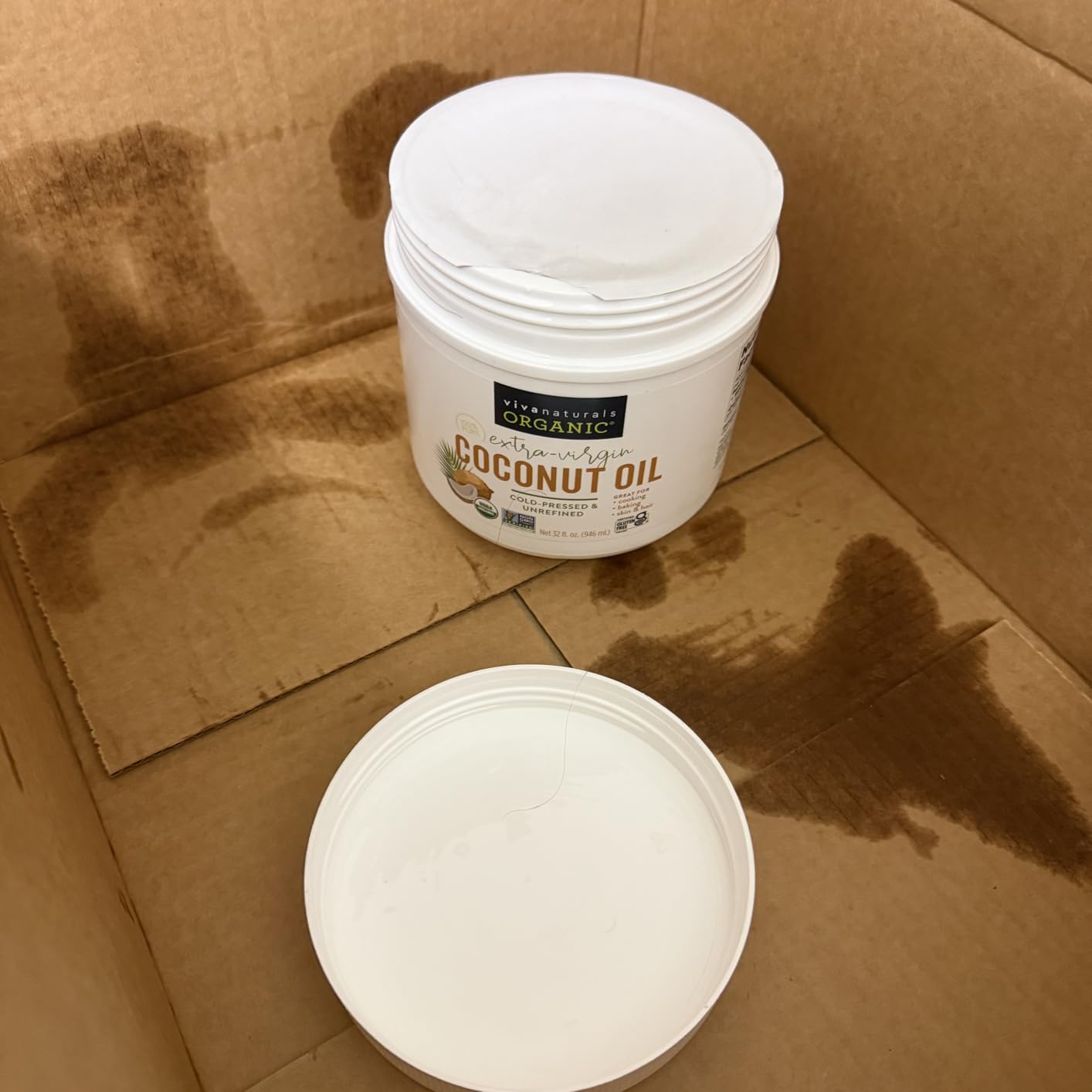Viva Naturals Organic Coconut Oil, 16 fl oz - Unrefined, Cold-Pressed Extra Virgin Coconut Oil, USDA Organic & Non-GMO, Natural Cooking Oil, Hair Oil & Skin Oil customer photo 2