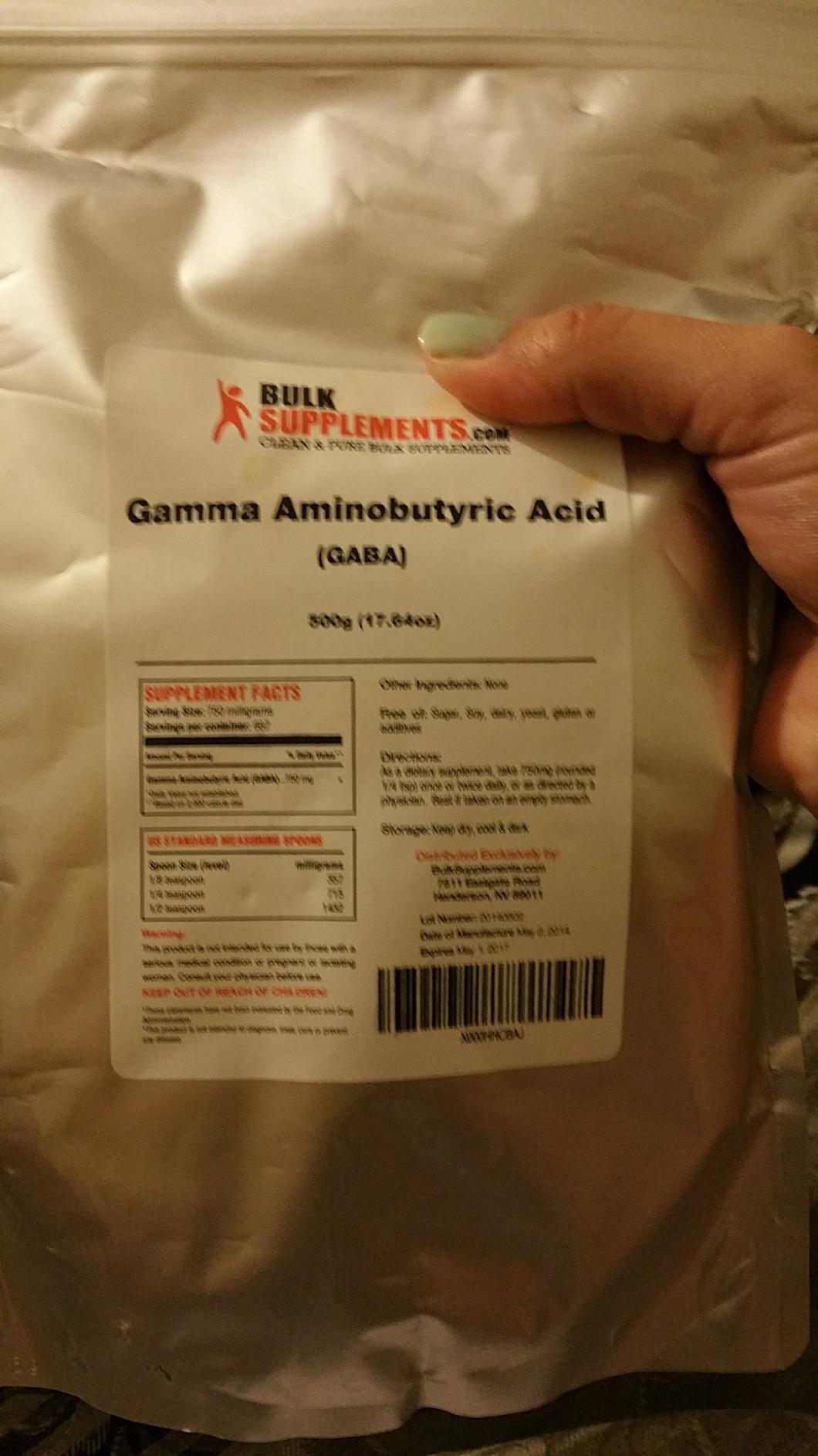 BulkSupplements.com GABA Powder - Gamma Aminobutyric Acid, GABA Supplement, Amino Acid Supplement - Gluten Free, 750mg per Serving, 250g (8.8 oz) customer photo 1