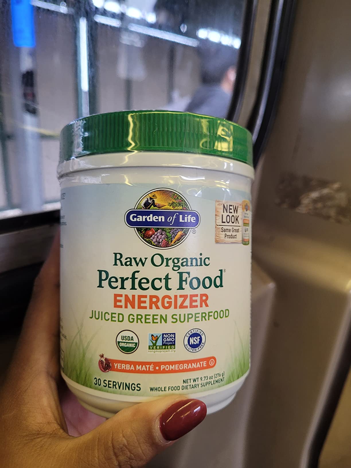 Garden of Life Raw Organic Perfect Food Energizer Juiced Green Superfood Powder - Yerba Mate Pomegranate, 30 Servings, Green Superfood Powder & Probiotics, Gluten Free Whole Food Greens Supplements customer photo 1
