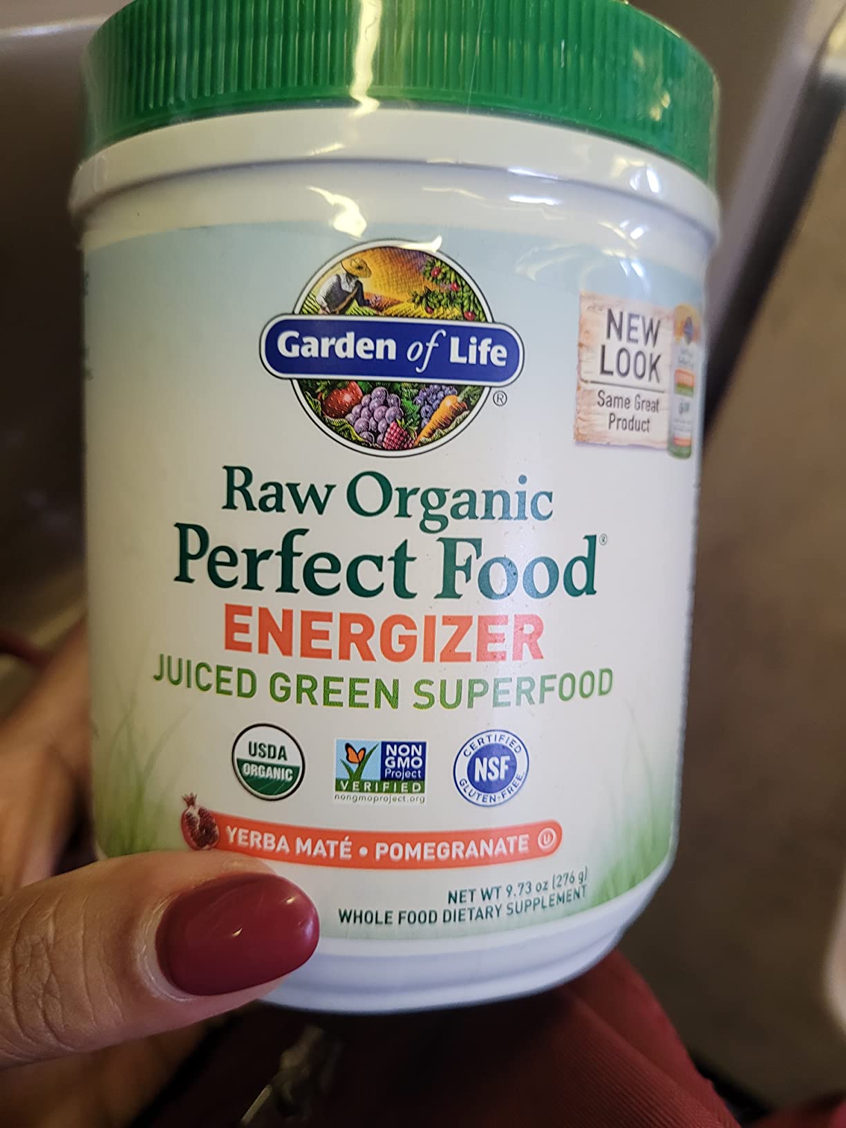 Garden of Life Raw Organic Perfect Food Energizer Juiced Green Superfood Powder - Yerba Mate Pomegranate, 30 Servings, Green Superfood Powder & Probiotics, Gluten Free Whole Food Greens Supplements customer photo 2