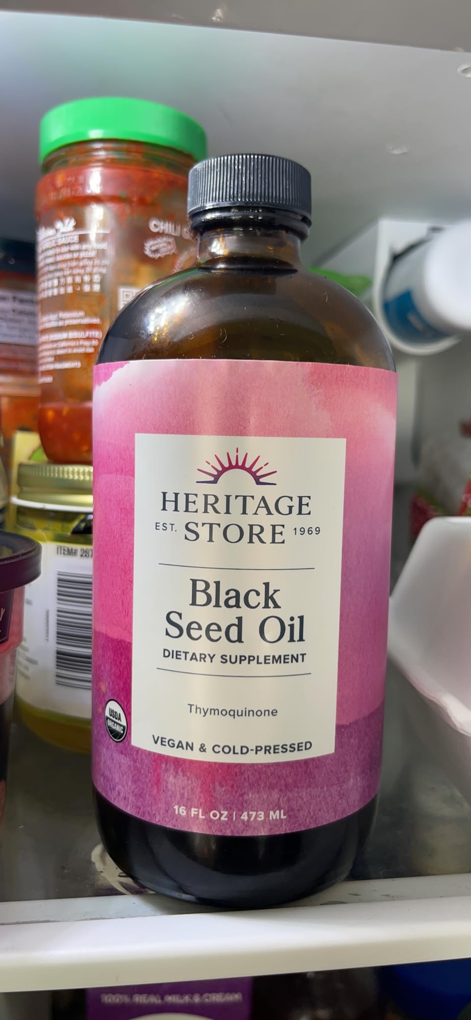 HERITAGE STORE Black Seed Oil, Organic, Cold Pressed Nigella Sativa Supplement with Thymoquinone, Omega 3 6 9, Antioxidant, Immunity, Cholesterol, Digestive, Heart & Join Health Support, Vegan, 8oz customer photo 2