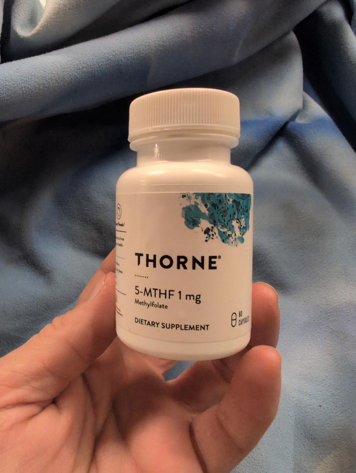 THORNE 5-MTHF - Methylfolate (Active B9 Folate) Supplement - Supports Cardiovascular Health, Fetal Development, Nerve Health, Methylation & Homocysteine Levels* - 60 Servings - 5-MTHF 1mg customer photo 2