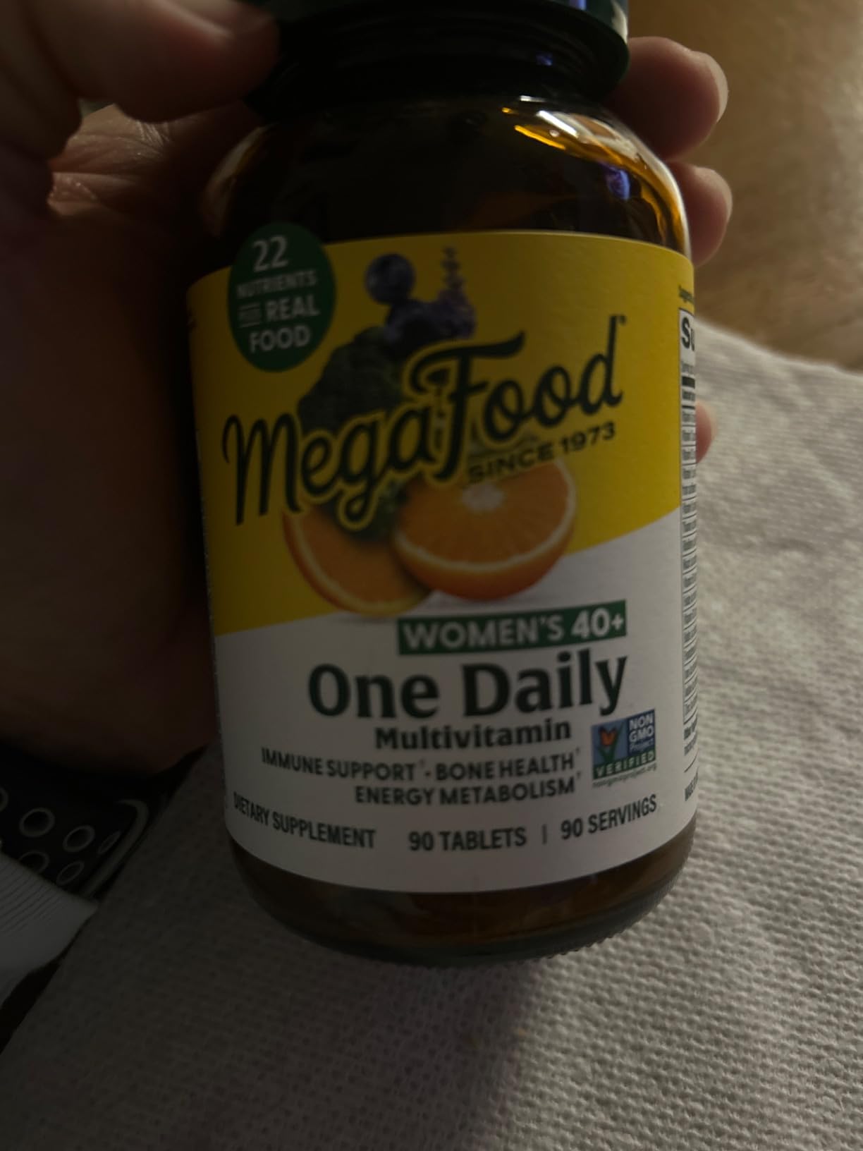 MegaFood, Women Over 40 One Daily, Daily Multivitamin and Mineral Dietary Supplement with Vitamins C, D, Folate, Biotin and Iron, Non-GMO, Vegetarian, 90 tablets (90 servings) customer photo 1