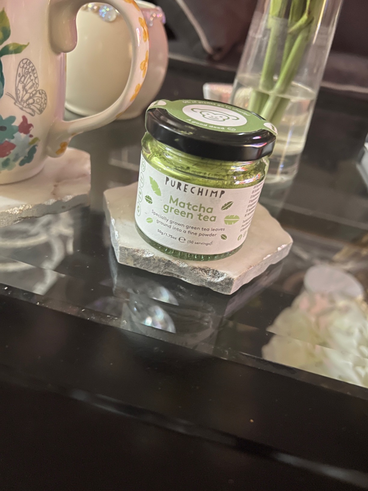 PureChimp Ceremonial Grade Matcha Powder 1.75oz. Pure Japanese Matcha Ceremonial Grade Tea, Shade-Grown in Kagoshima. Antioxidant-Rich Green Tea Powder for Lattes. Recyclable Glass Jar, Unsweetened customer photo 1