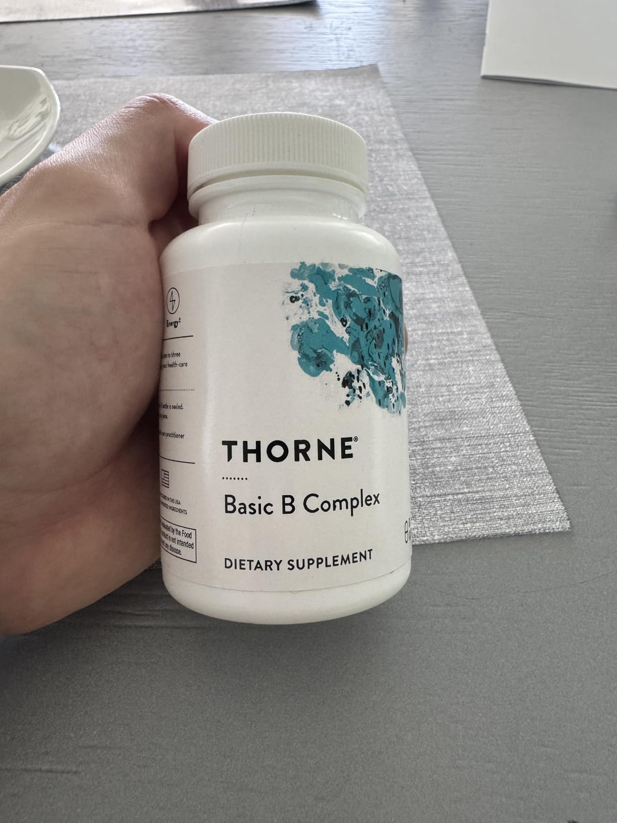 THORNE - Basic B-Complex - Tissue-Ready Vitamin B Complex Supplement with Choline - Supports Cellular Energy Production, Brain Health & Red Blood Cell Formation* - Gluten-Free - 60 Servings customer photo 2